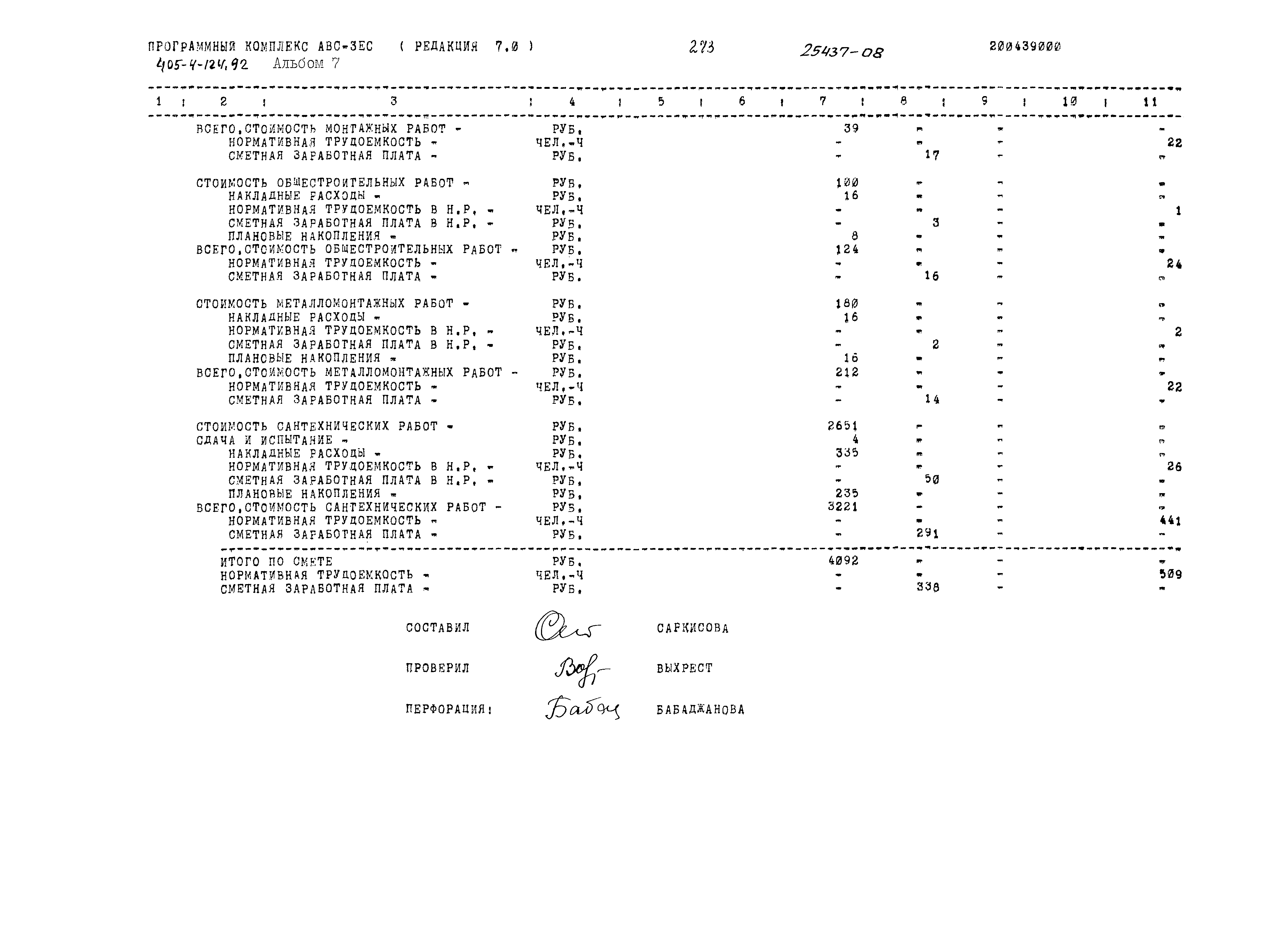 Типовой проект 405-4-124.92