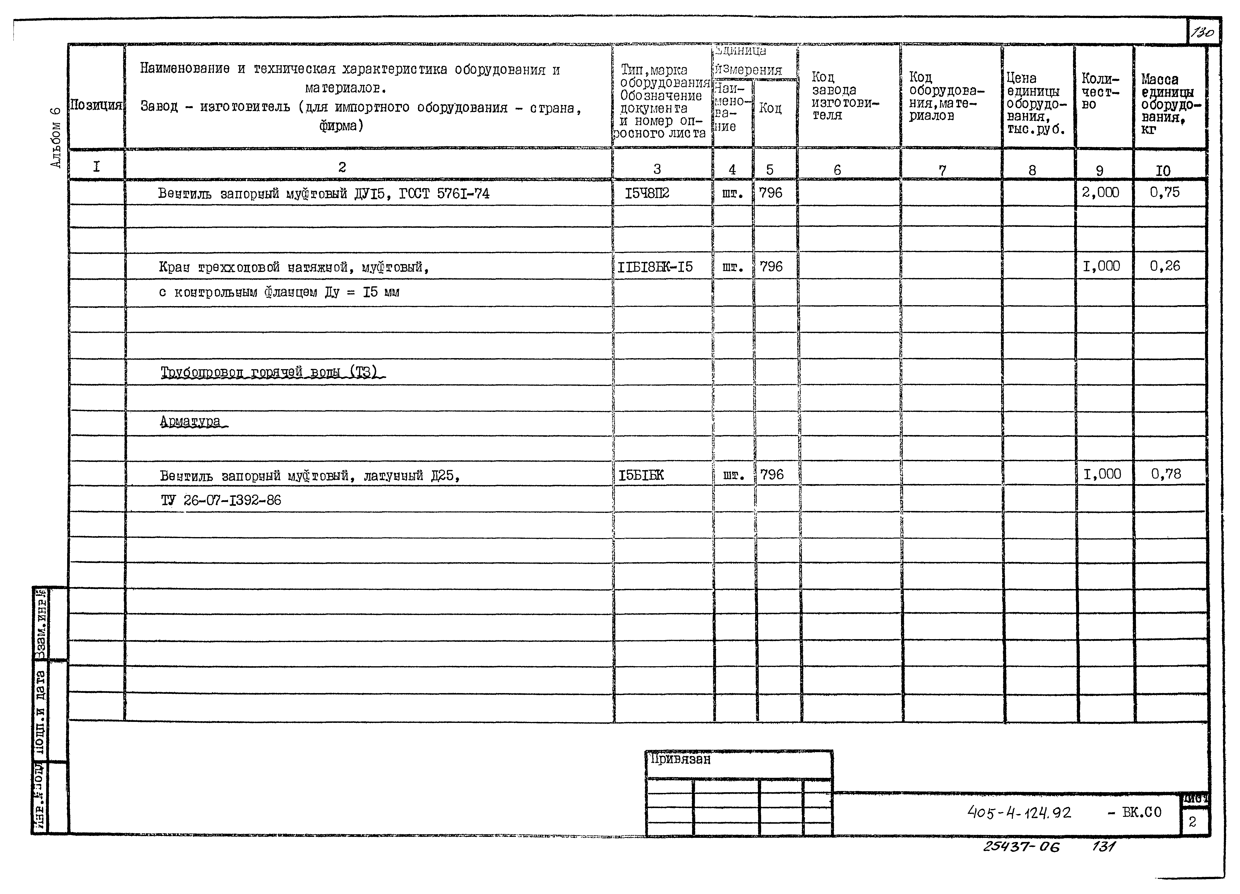 Типовой проект 405-4-124.92