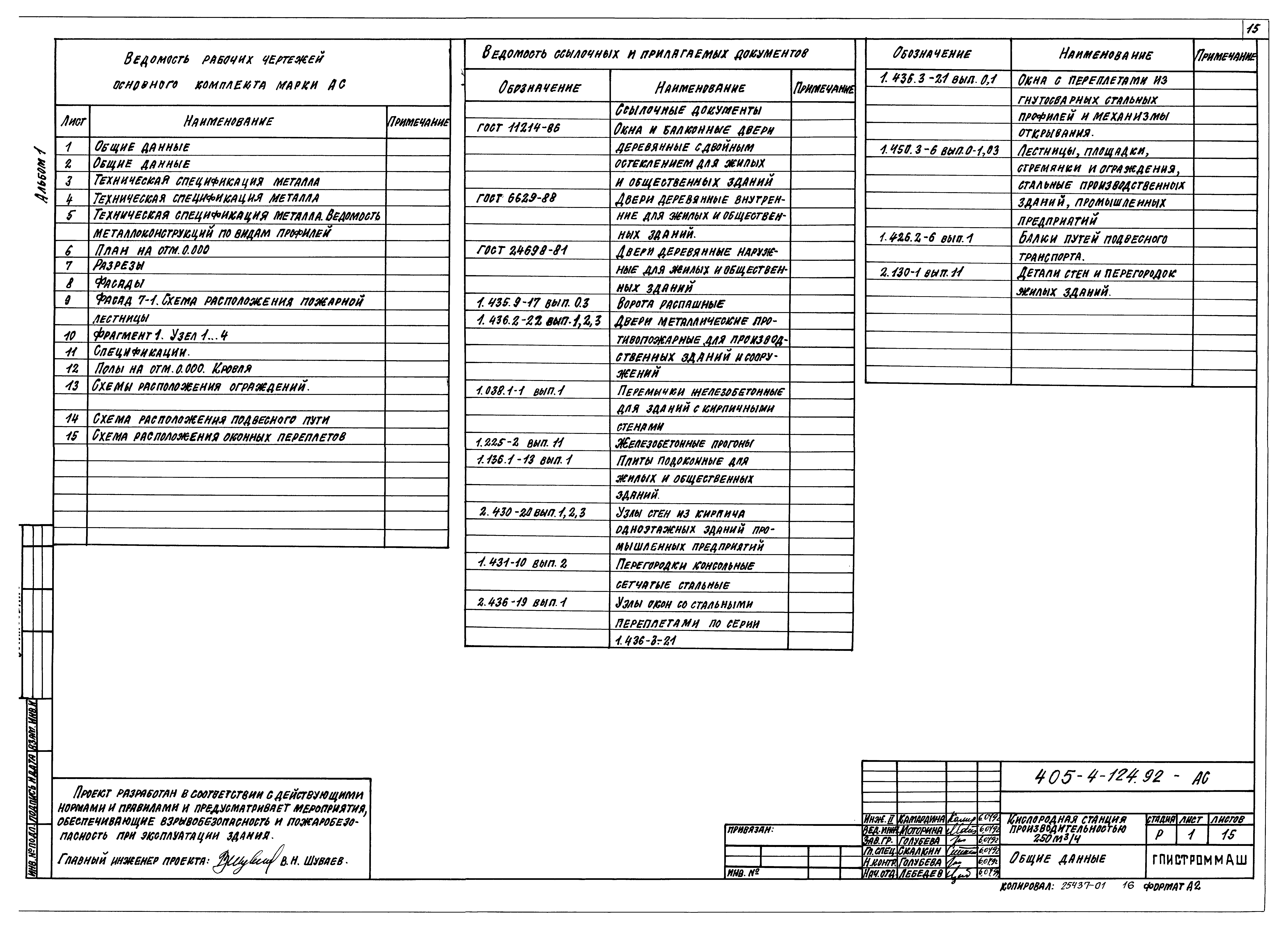 Типовой проект 405-4-124.92
