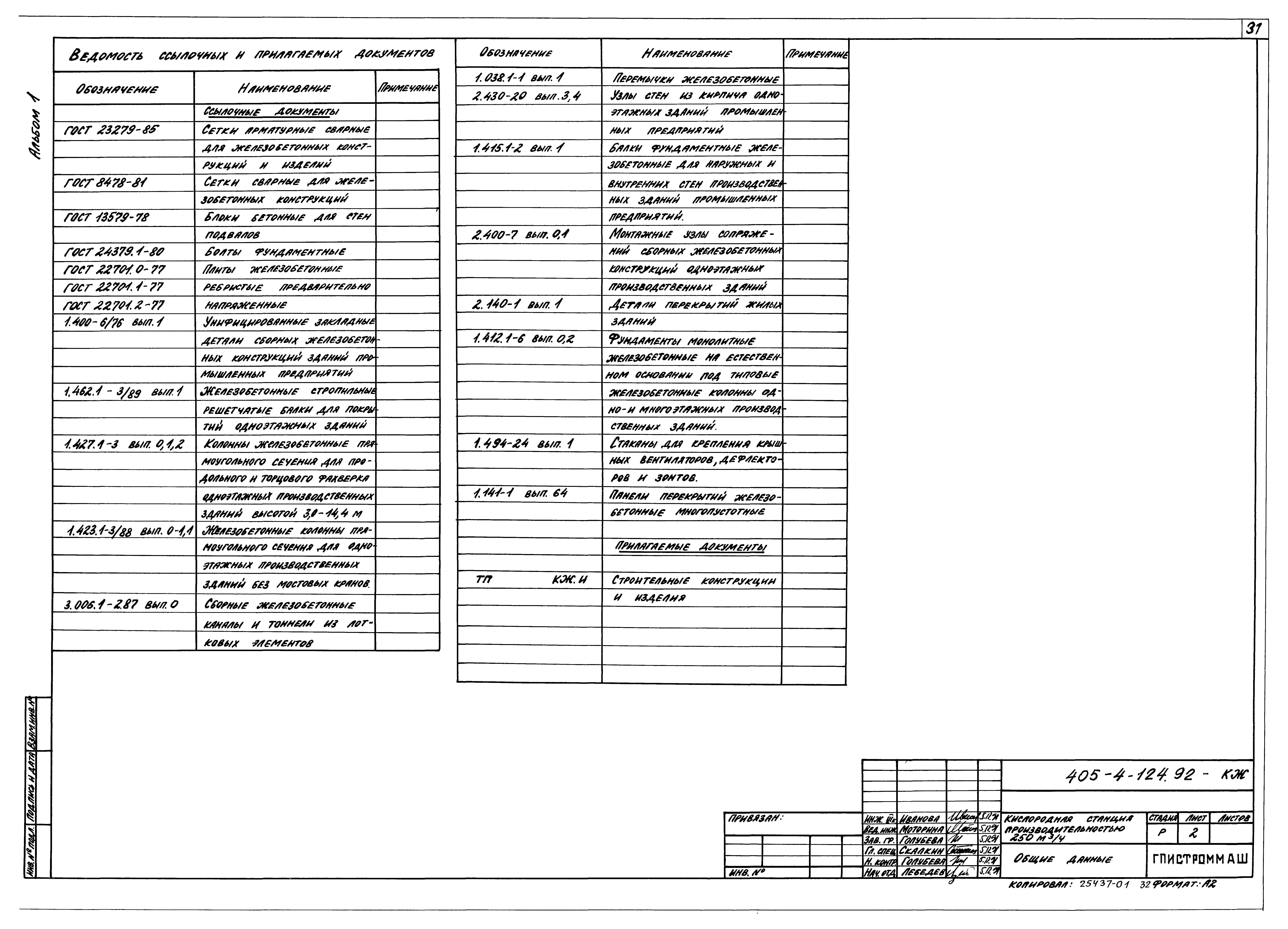 Типовой проект 405-4-124.92