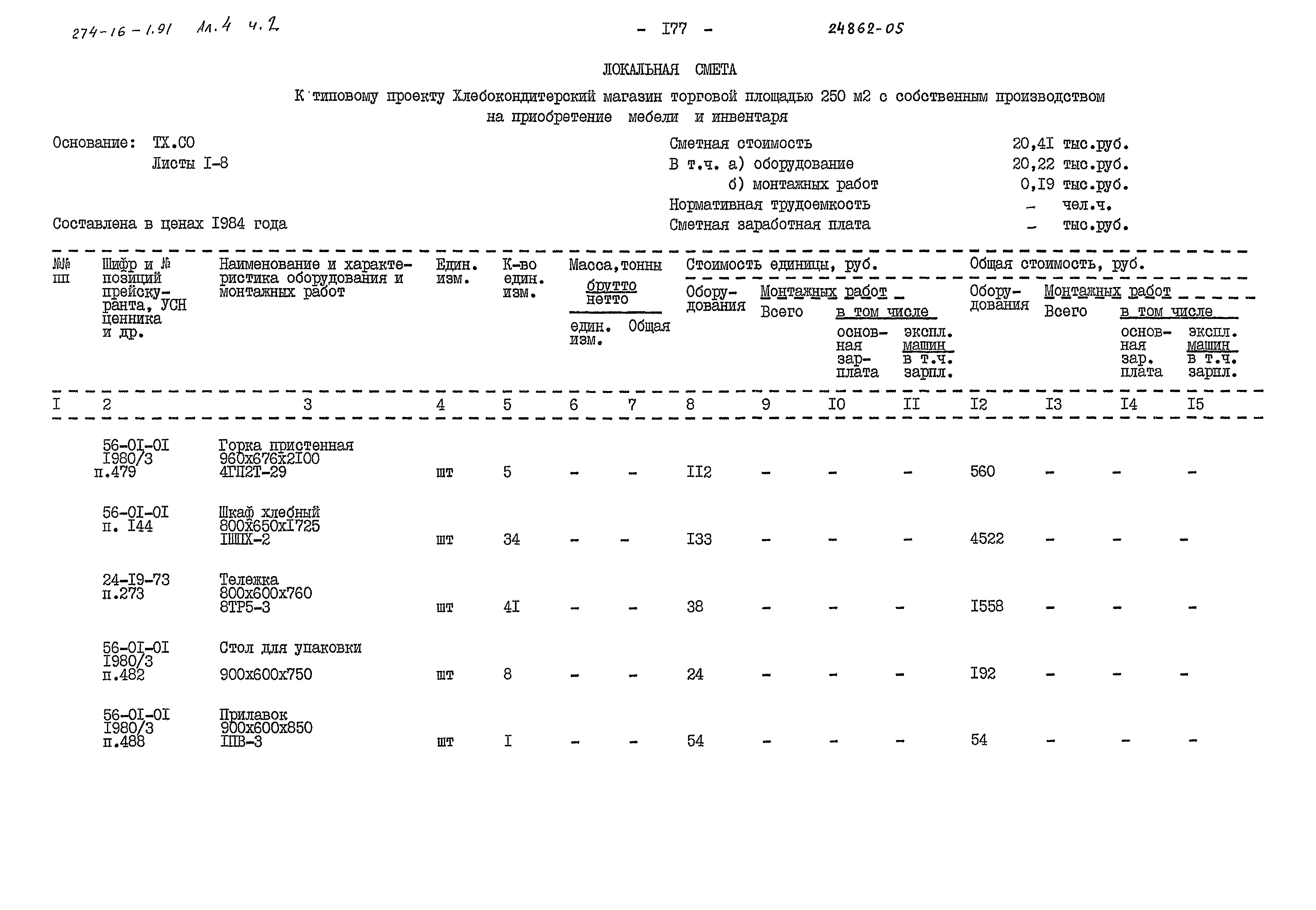 Типовой проект 274-16-1.91