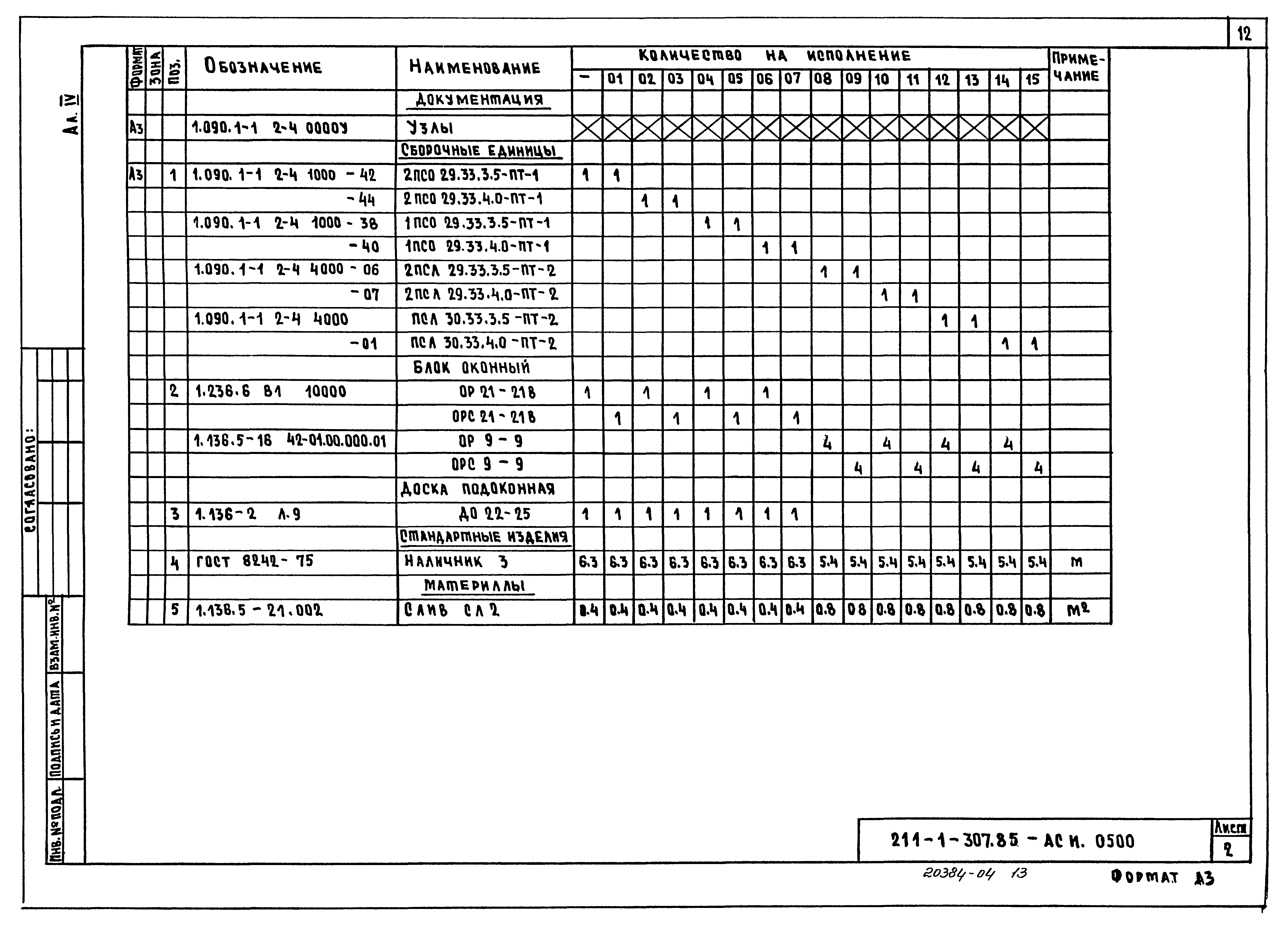 Типовой проект 211-1-307.85