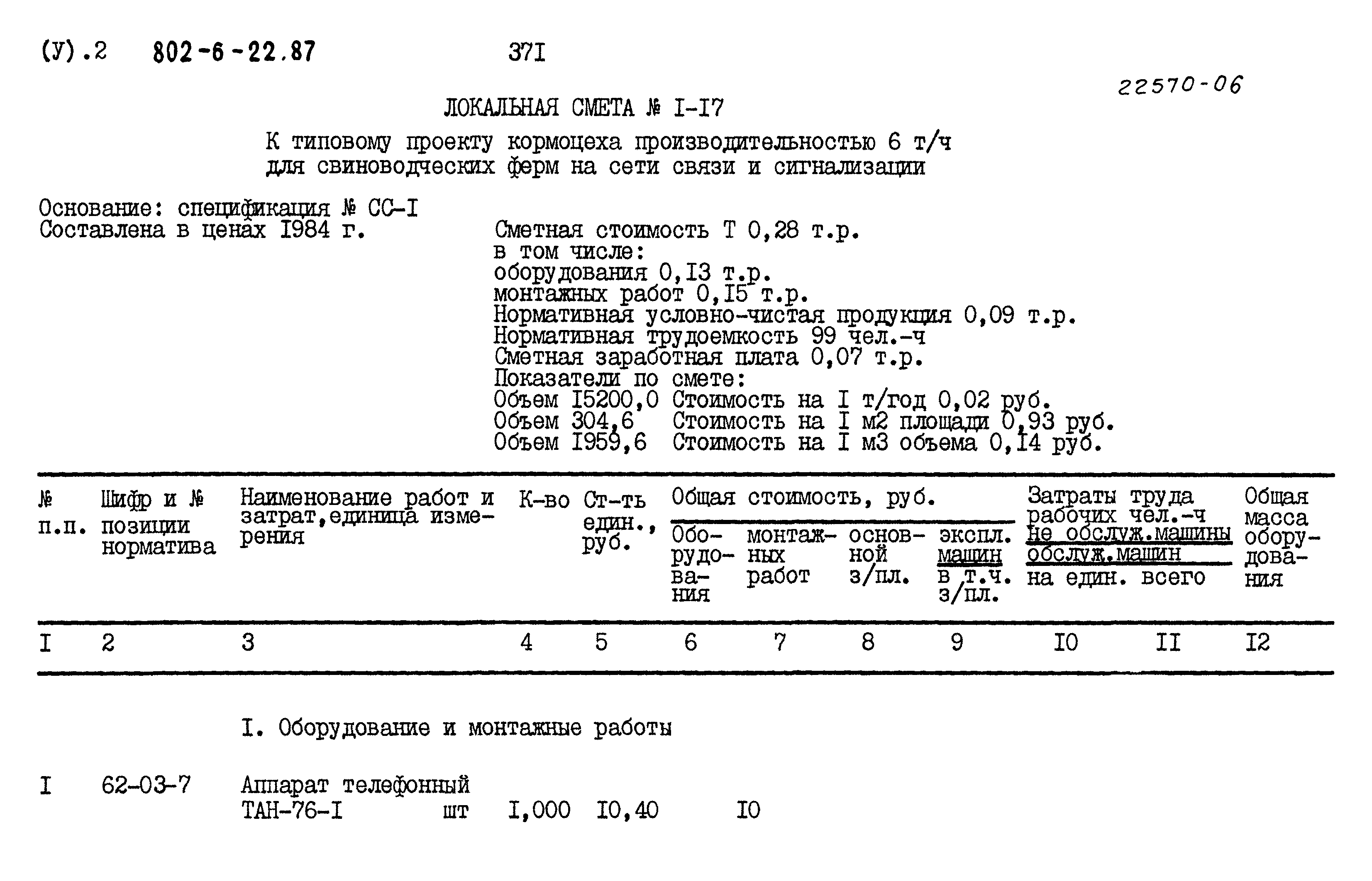 Типовой проект 802-6-22.87