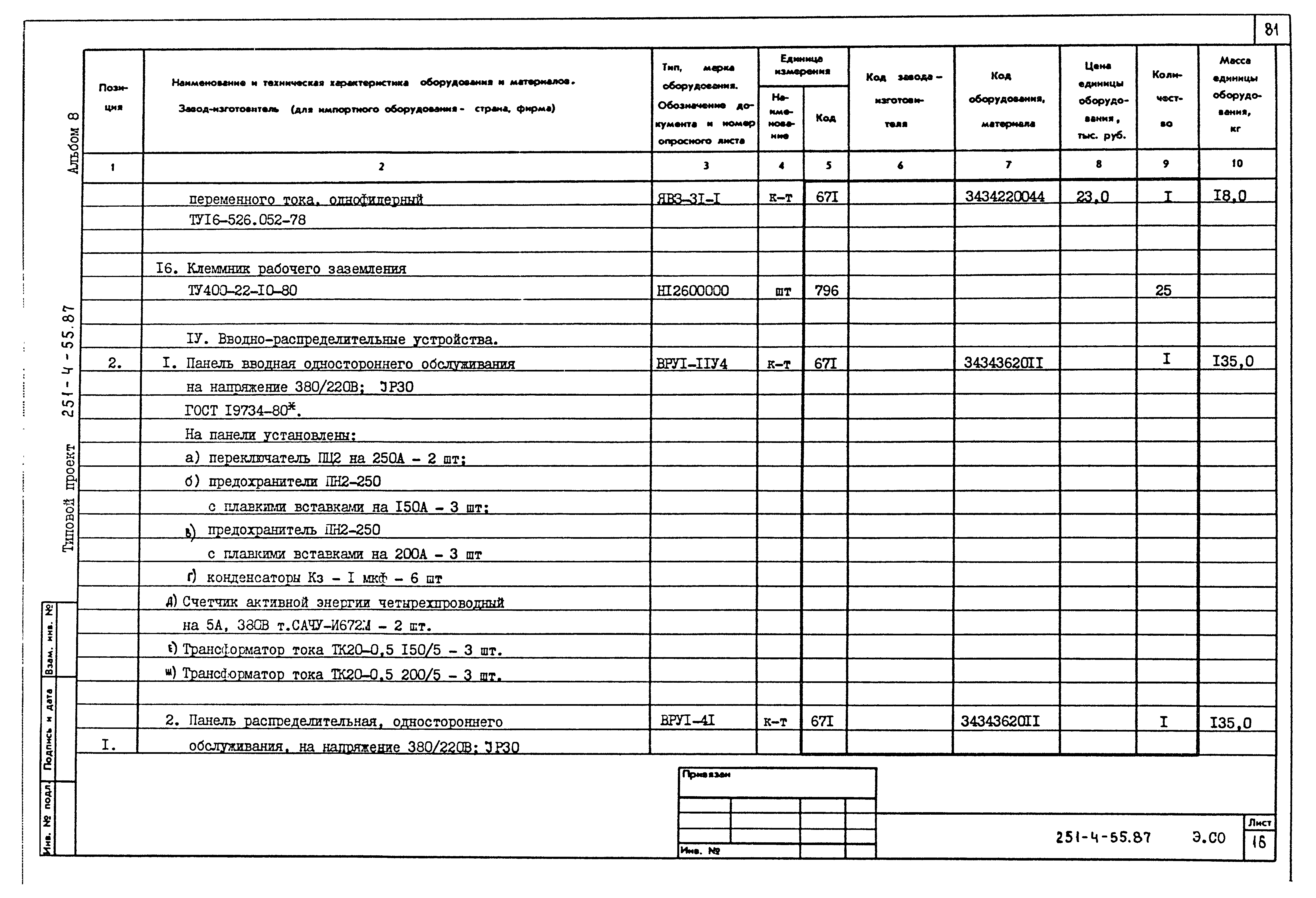 Типовой проект 251-4-55.87