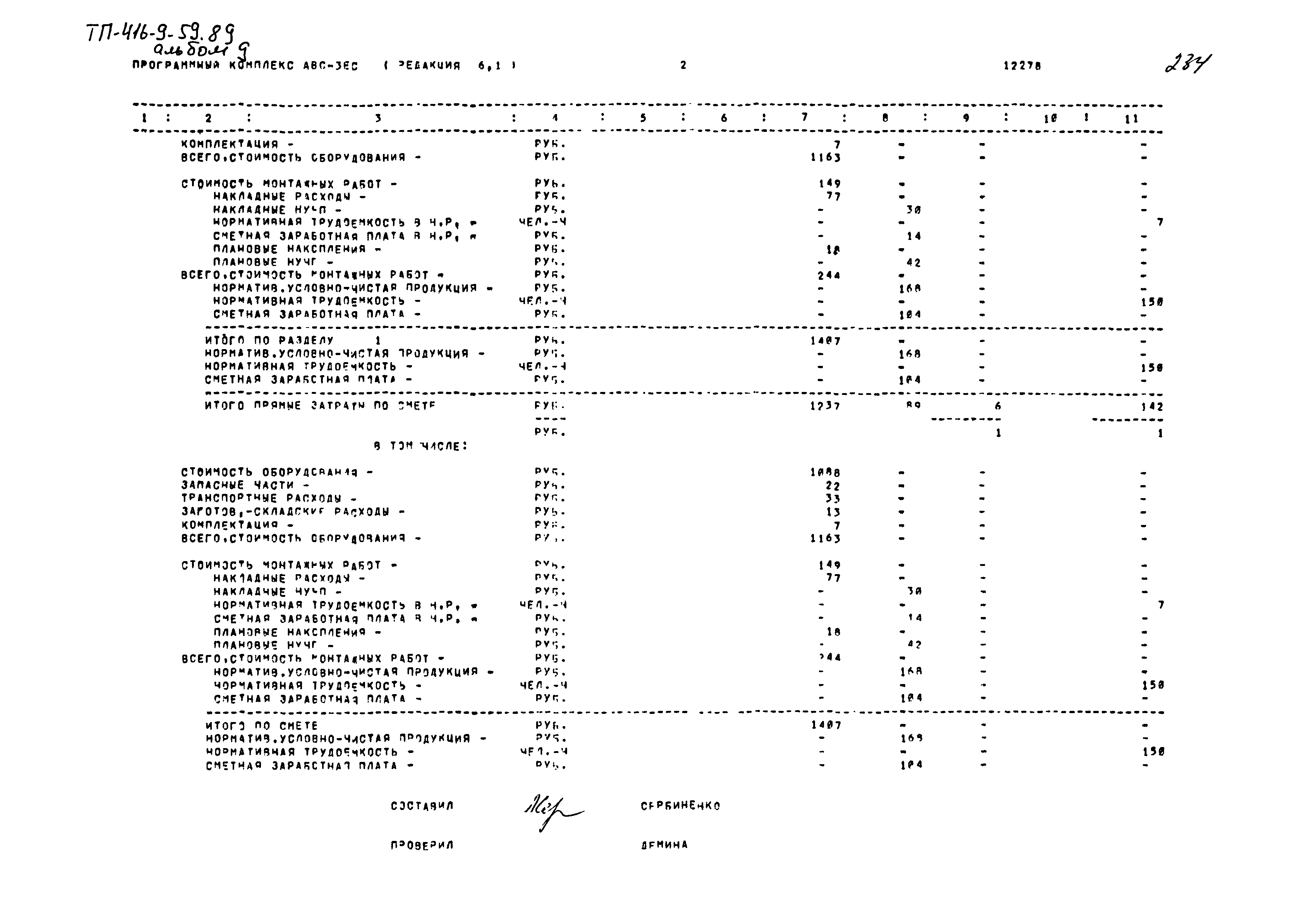Типовой проект 416-9-59.89