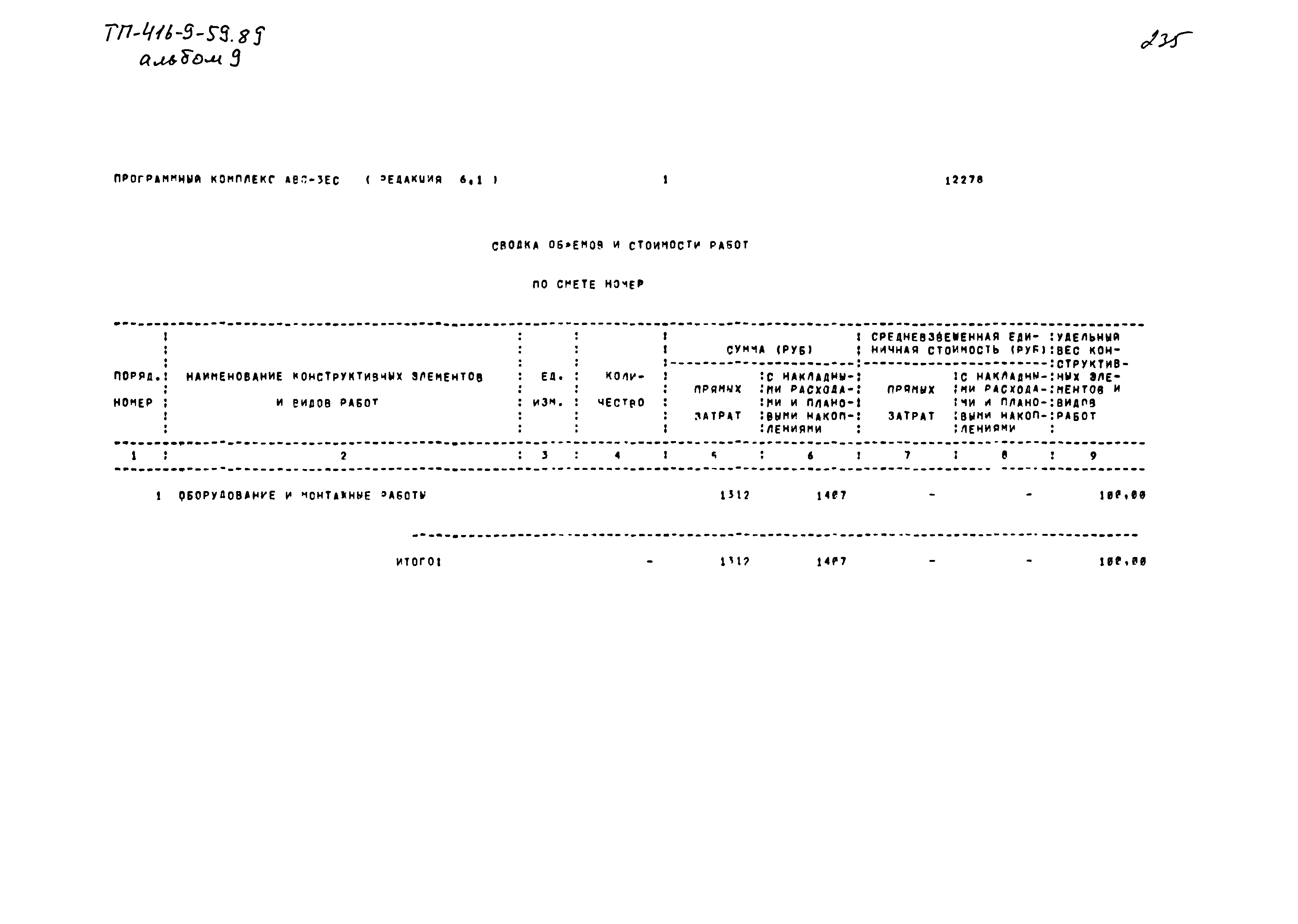Типовой проект 416-9-59.89