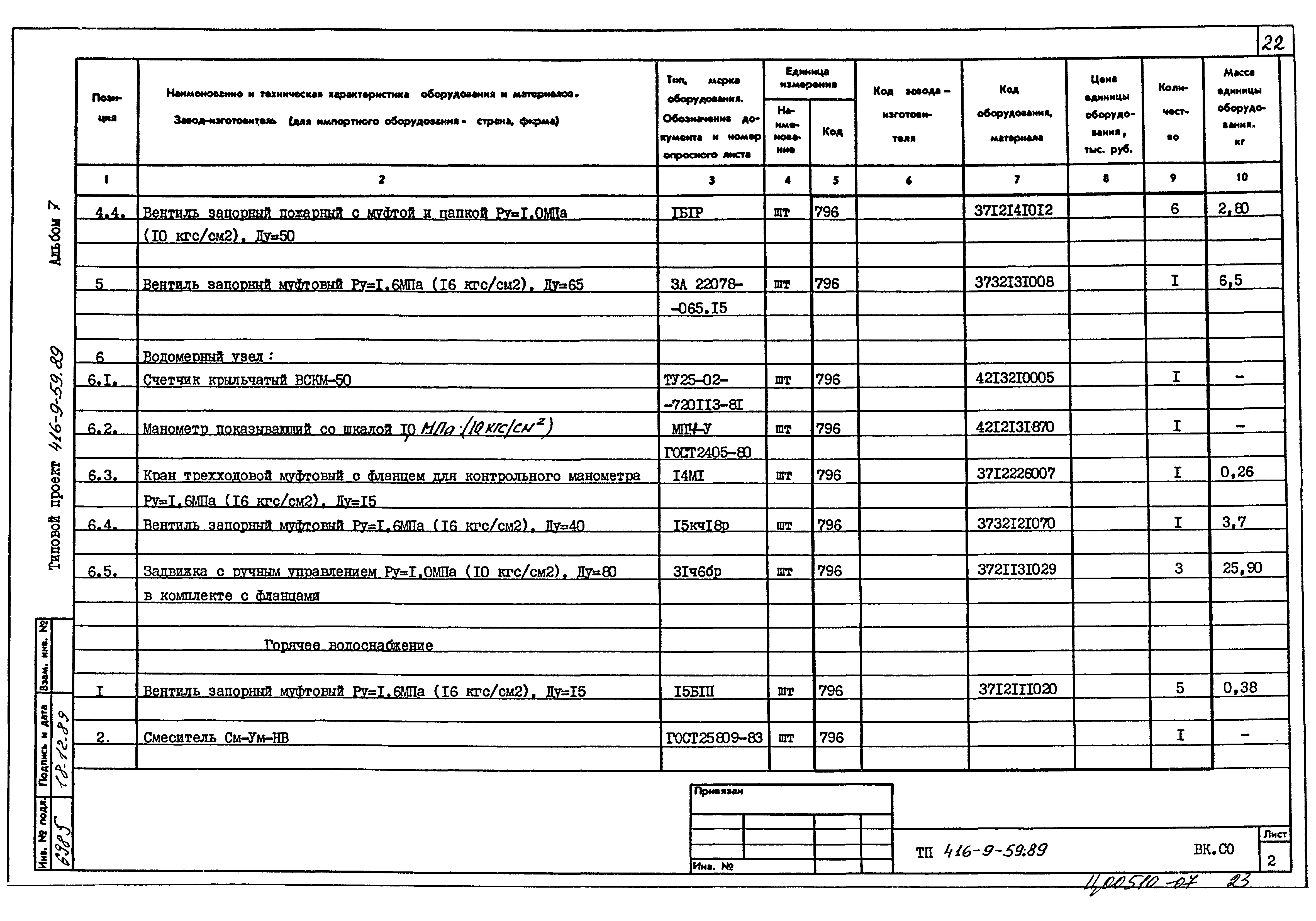 Типовой проект 416-9-59.89