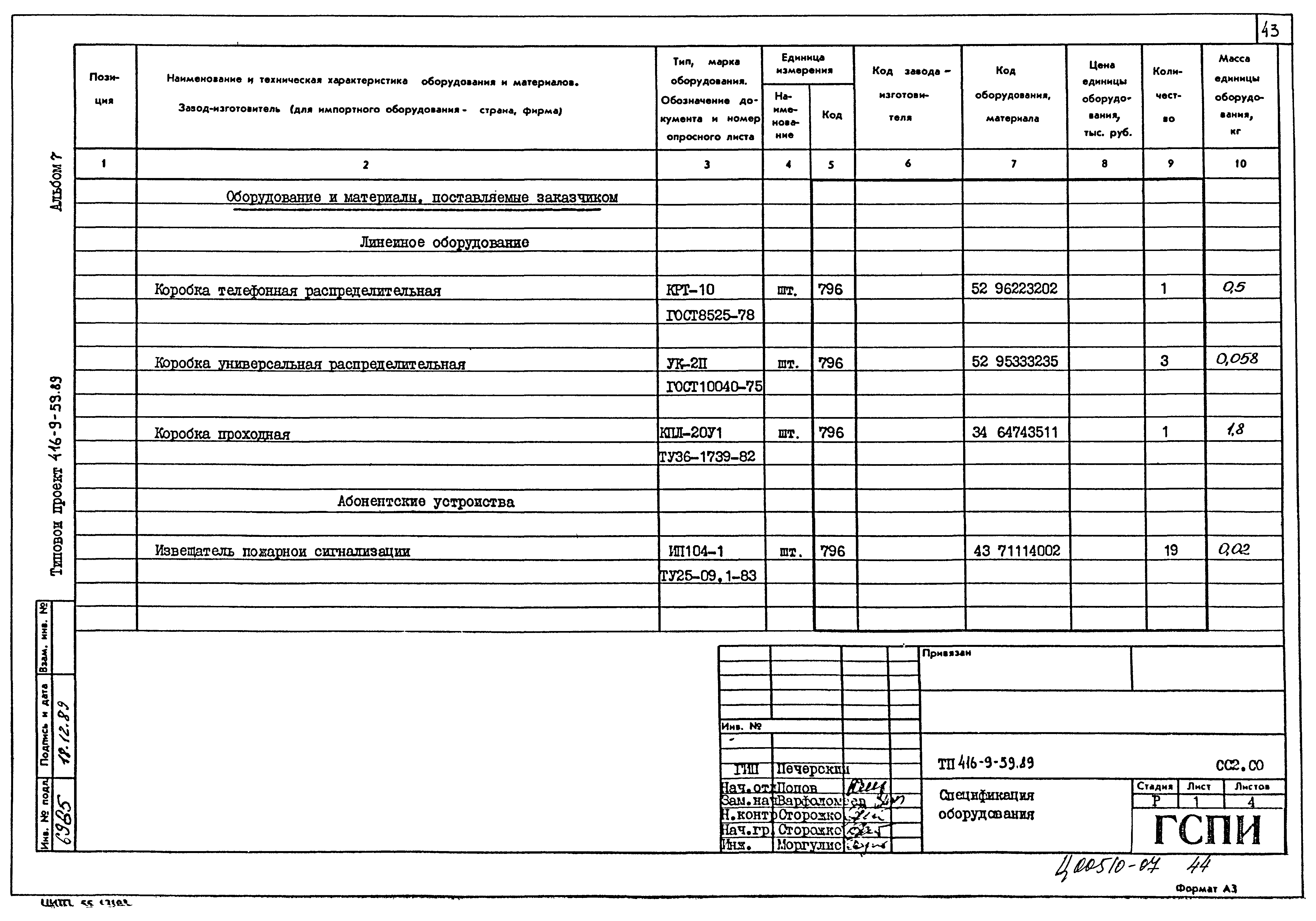 Типовой проект 416-9-59.89