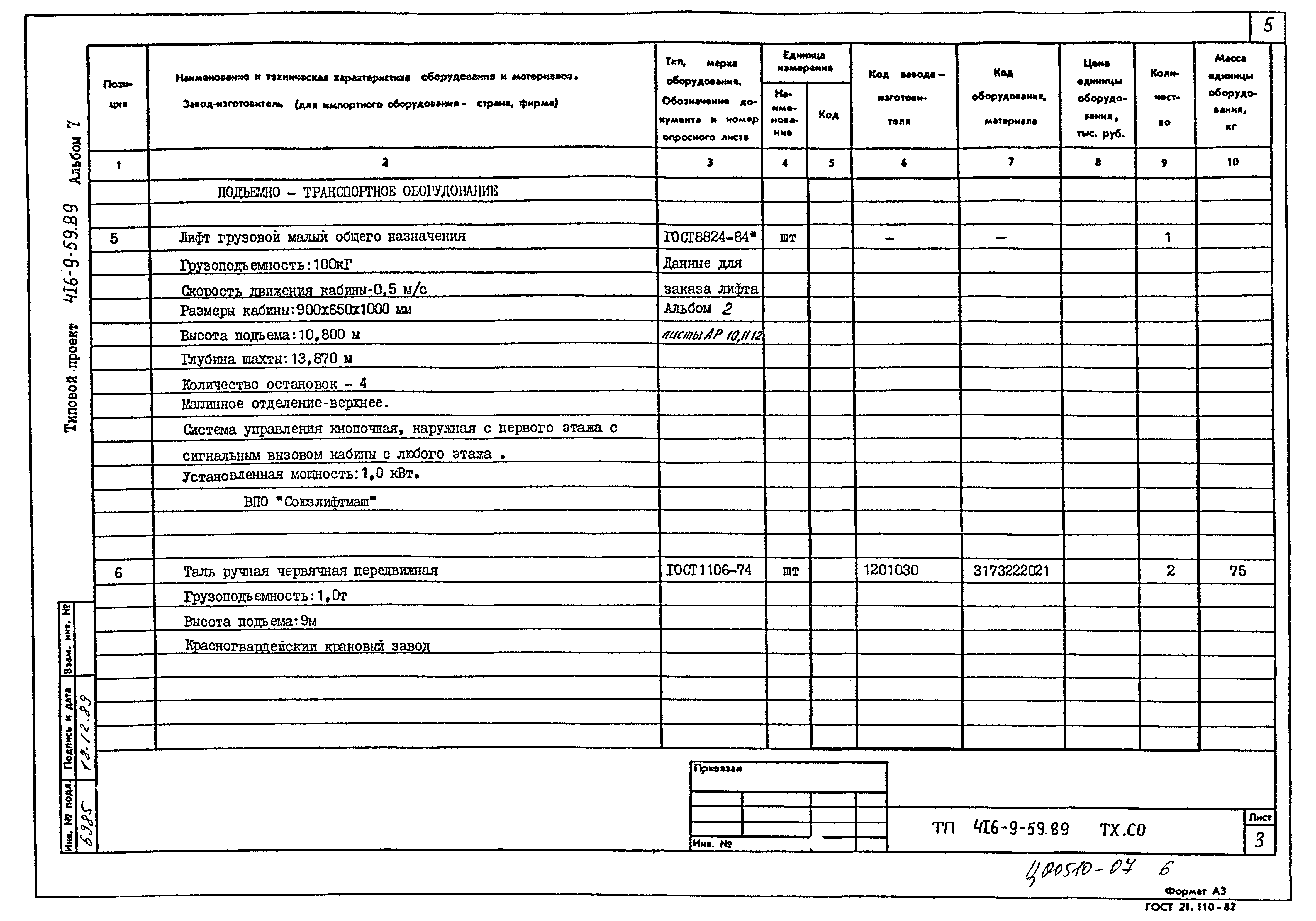 Типовой проект 416-9-59.89