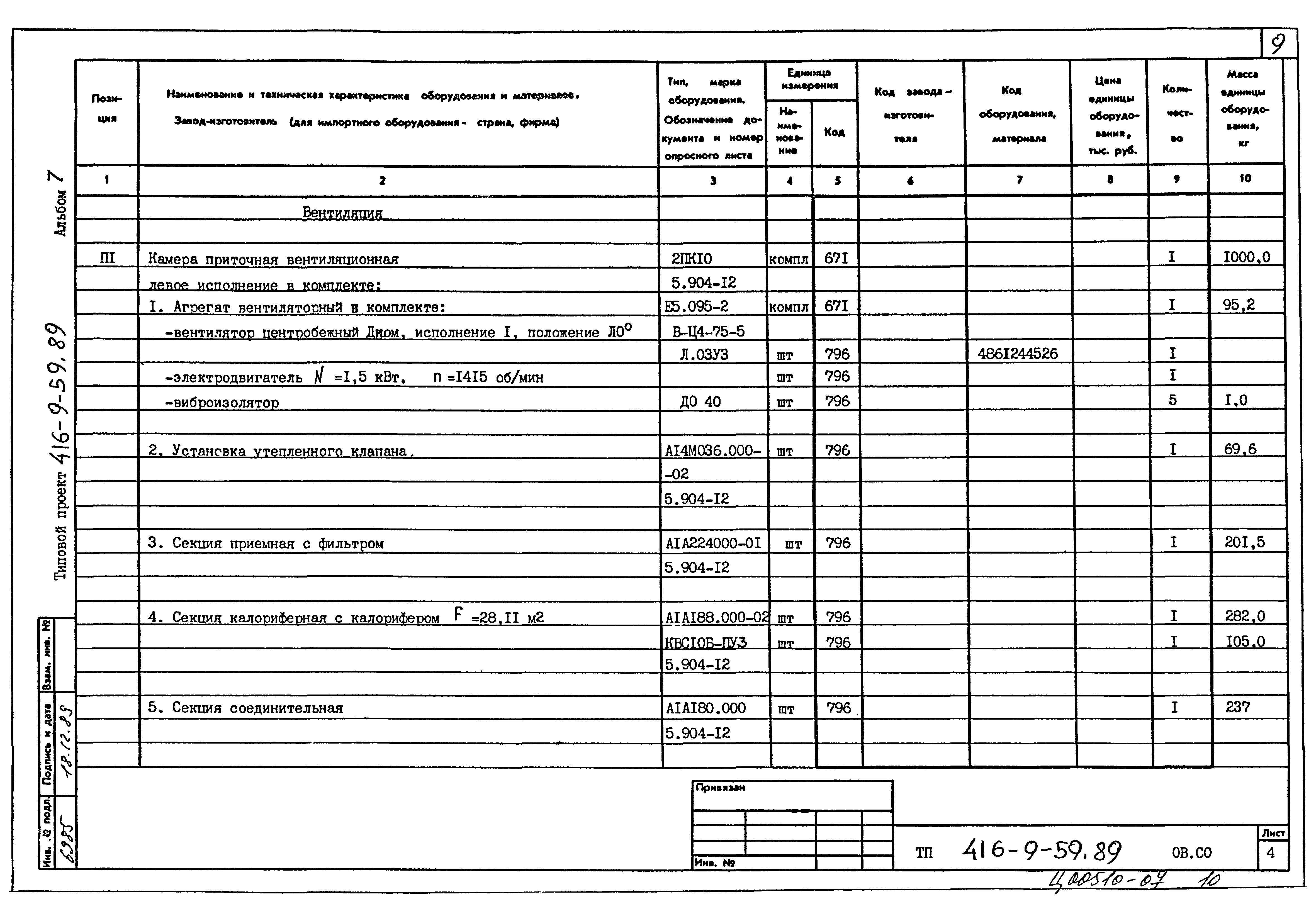 Типовой проект 416-9-59.89