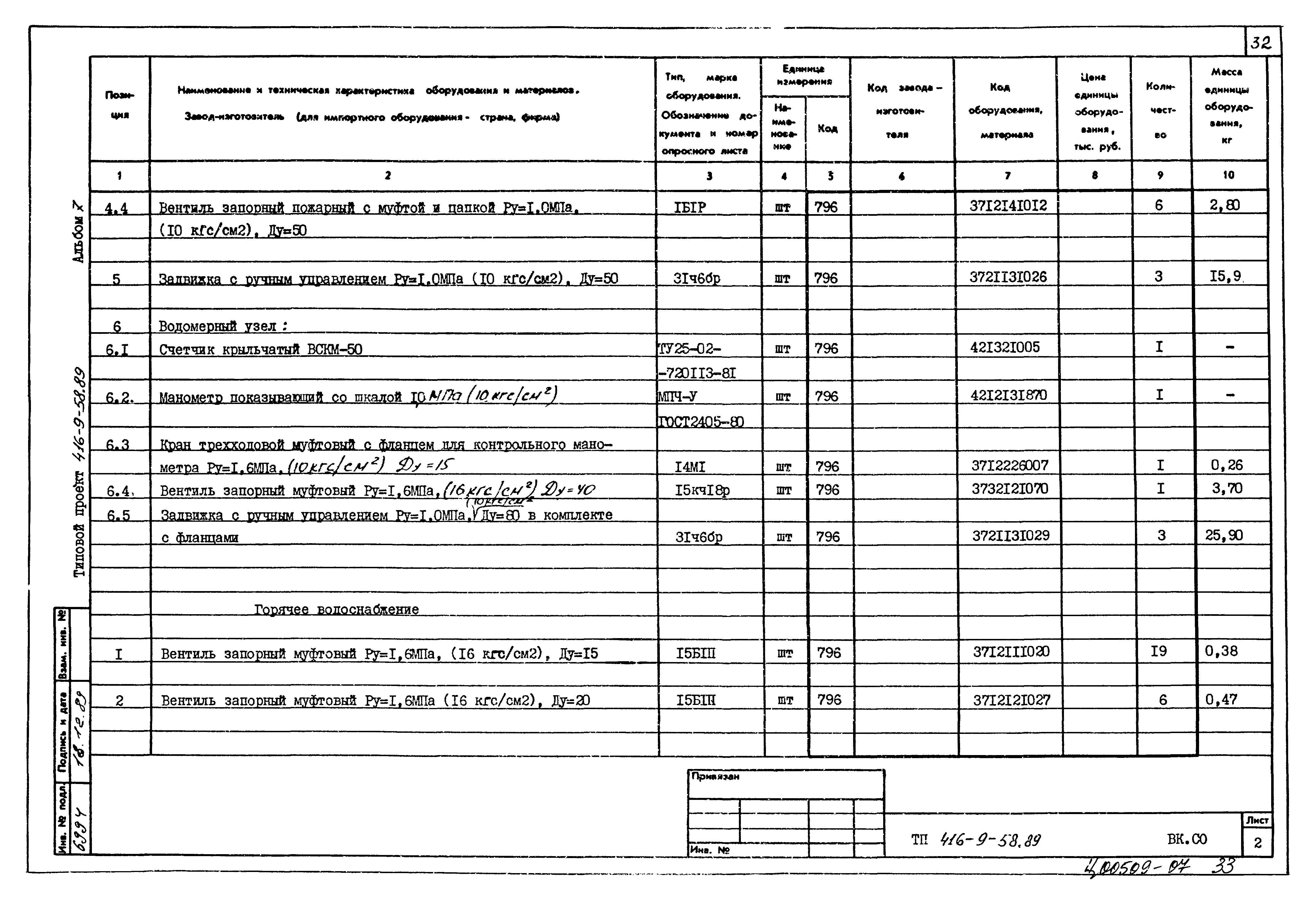 Типовой проект 416-9-58.89