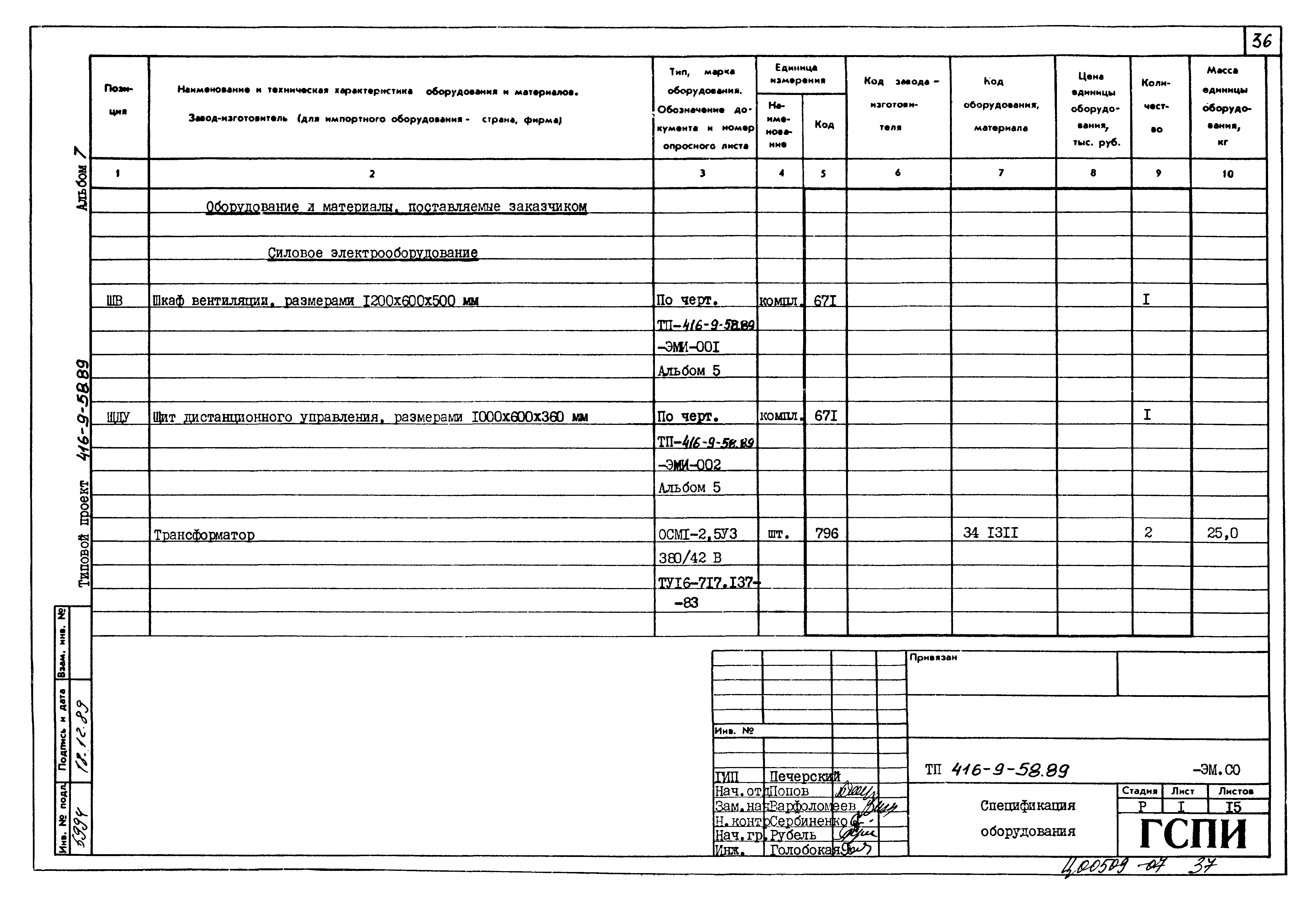 Типовой проект 416-9-58.89