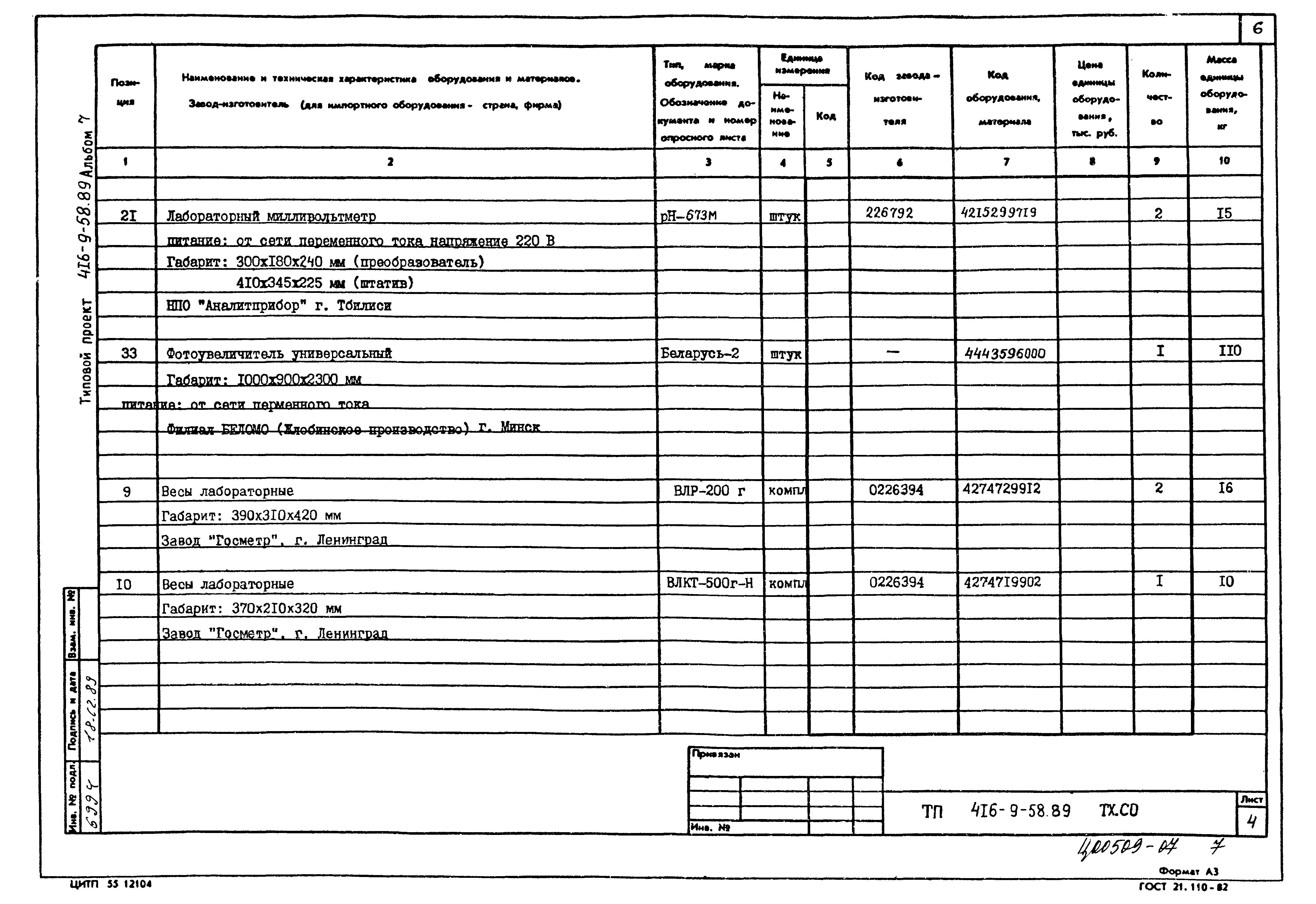 Типовой проект 416-9-58.89