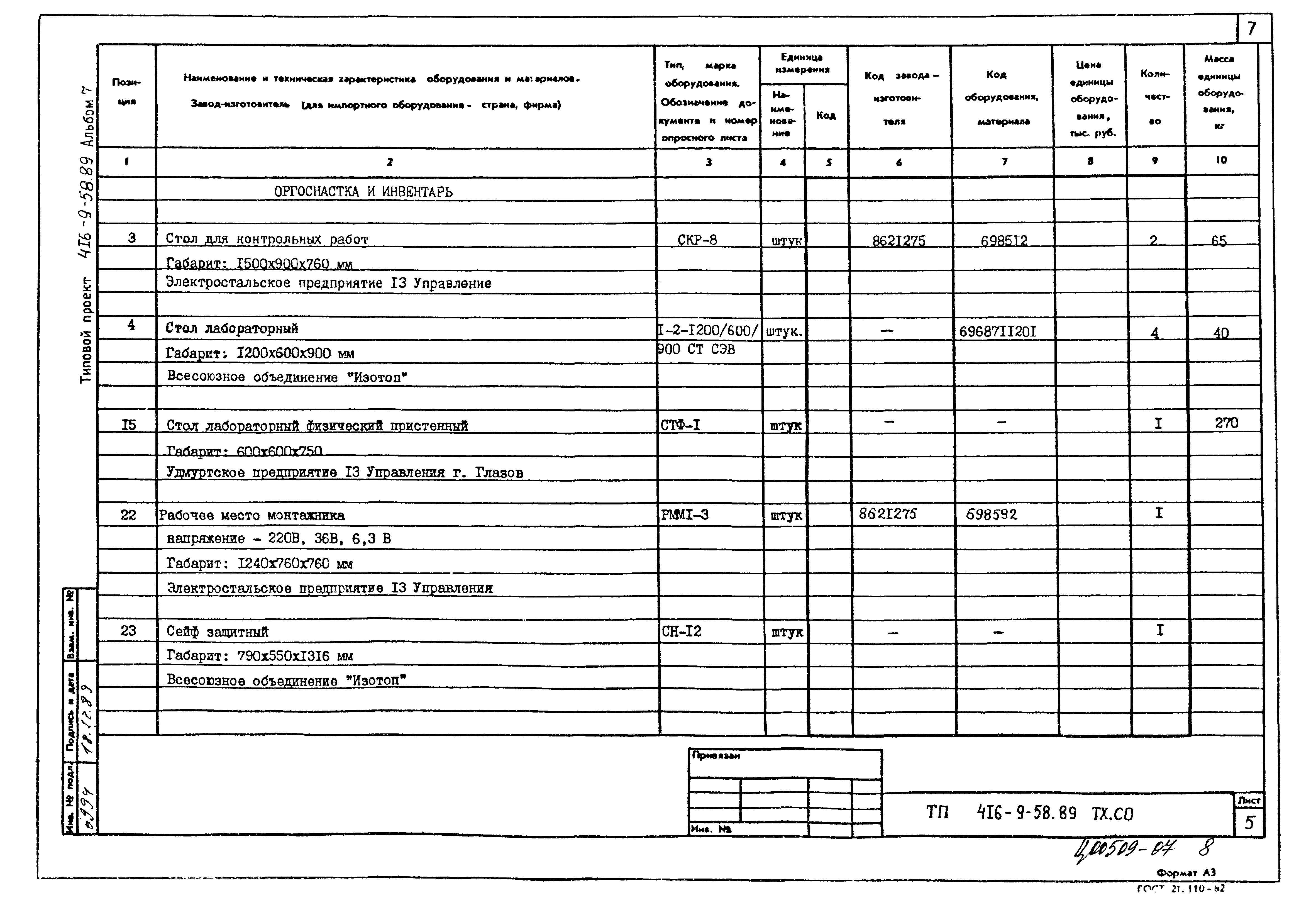 Типовой проект 416-9-58.89