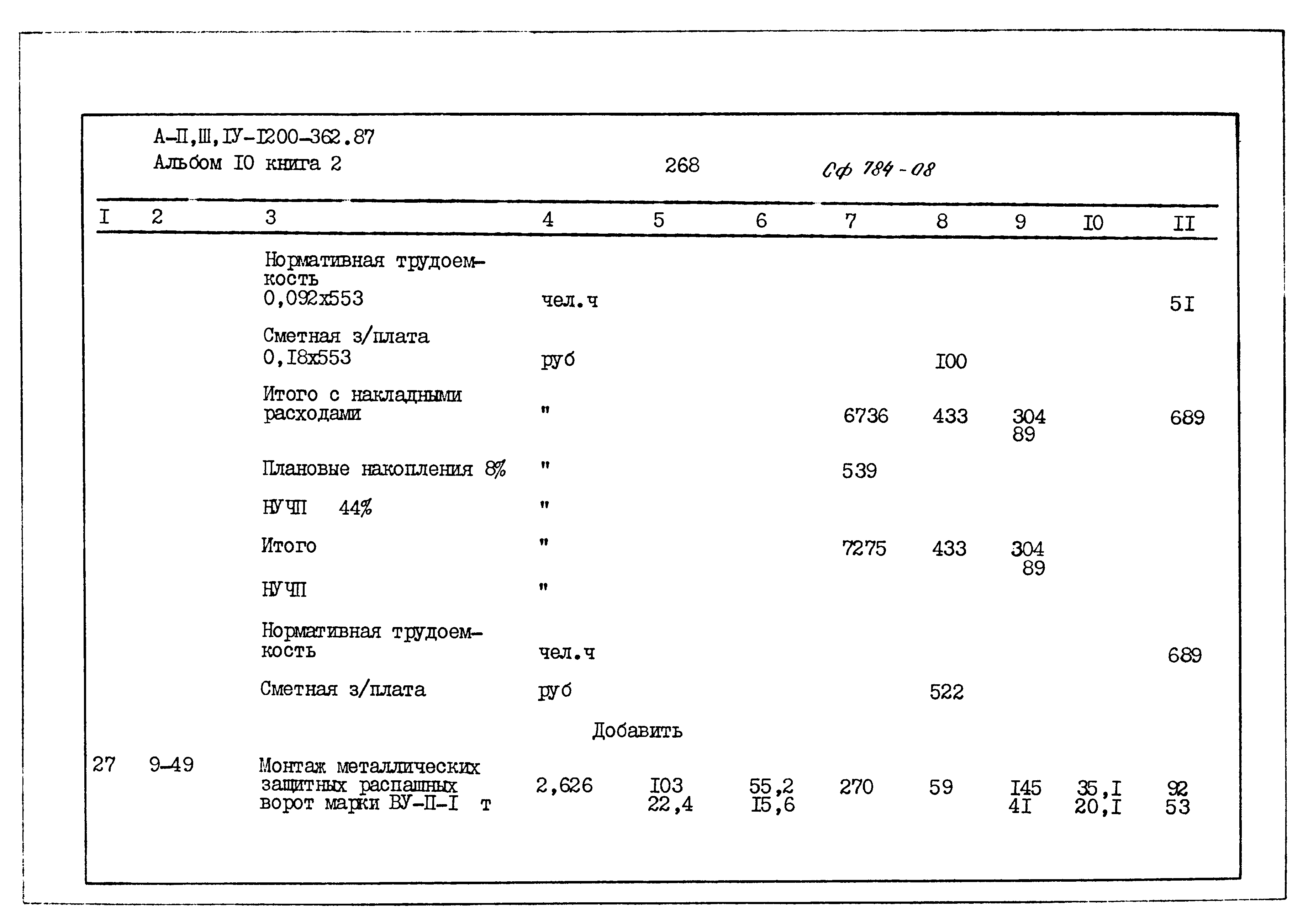 Типовой проект А-II,III,IV-1200-362.87