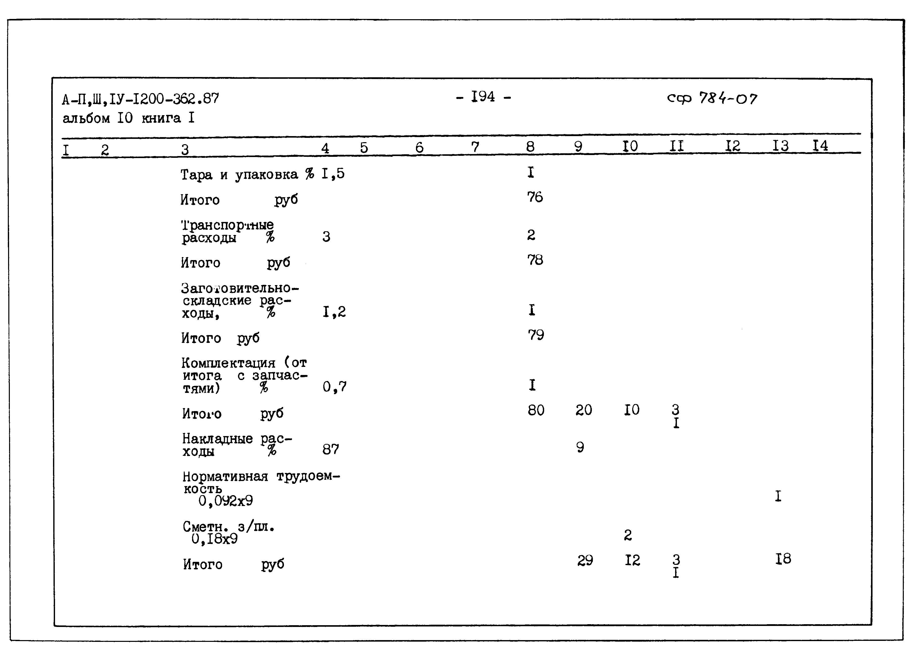 Типовой проект А-II,III,IV-1200-362.87