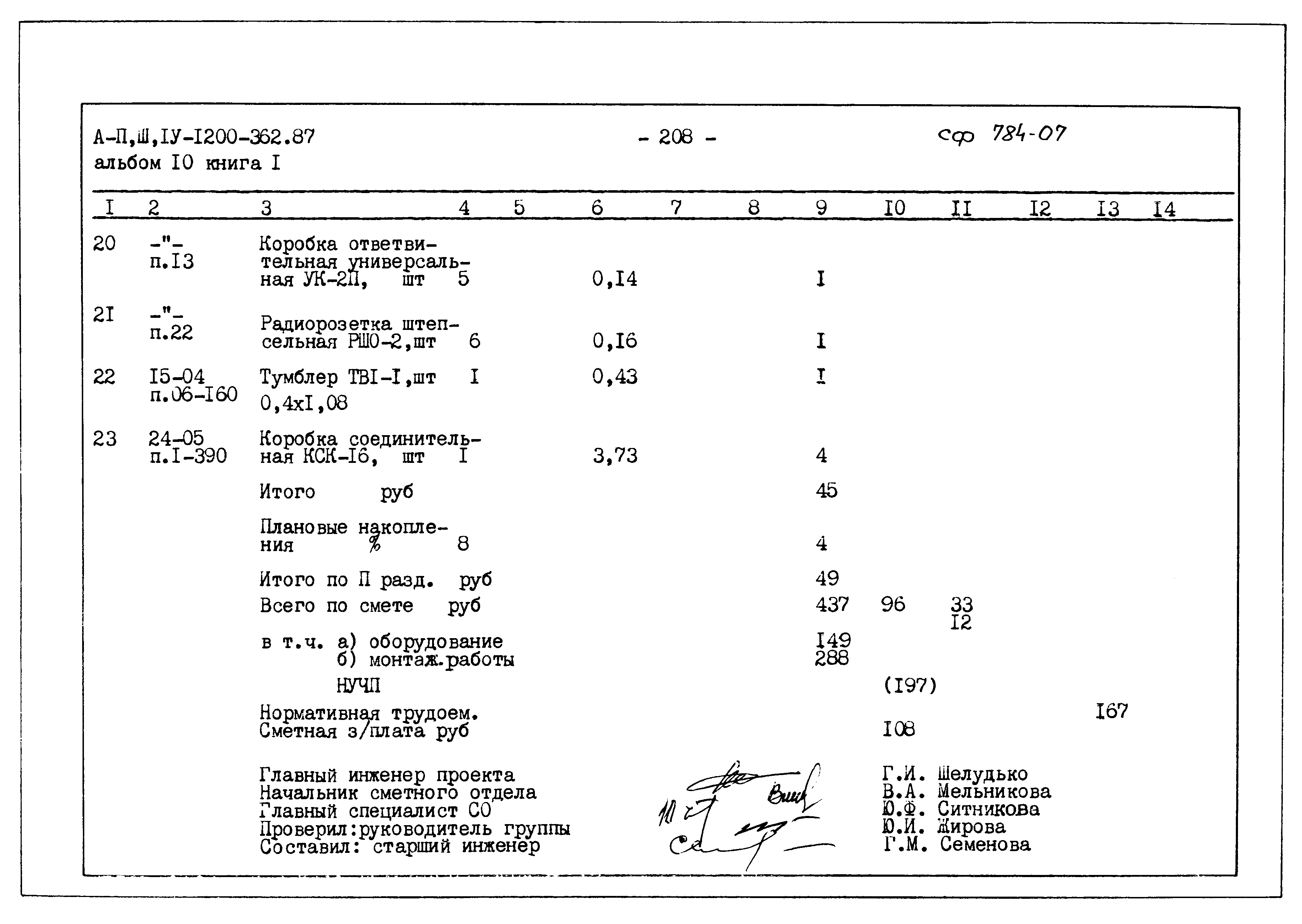 Типовой проект А-II,III,IV-1200-362.87