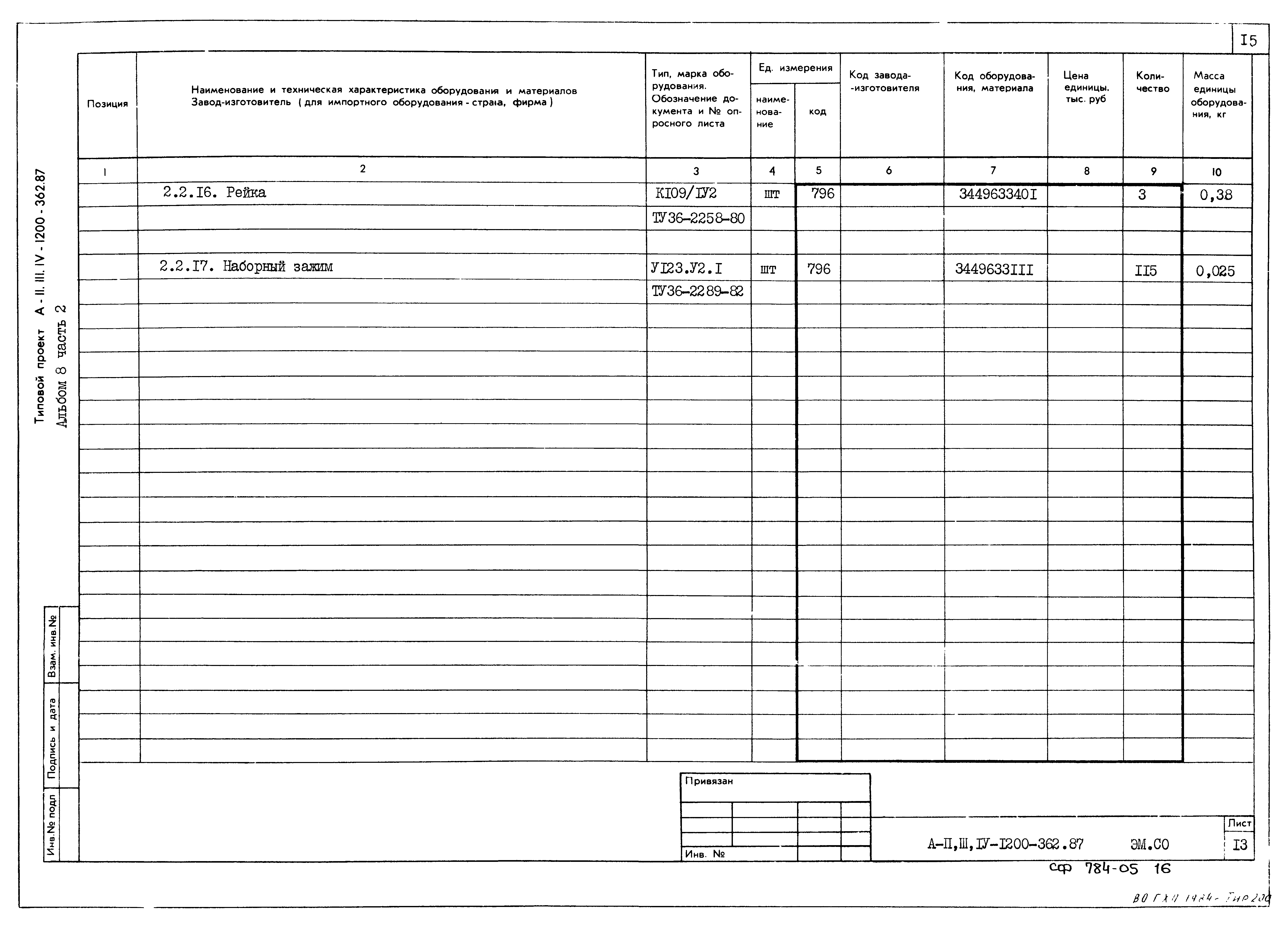 Типовой проект А-II,III,IV-1200-362.87