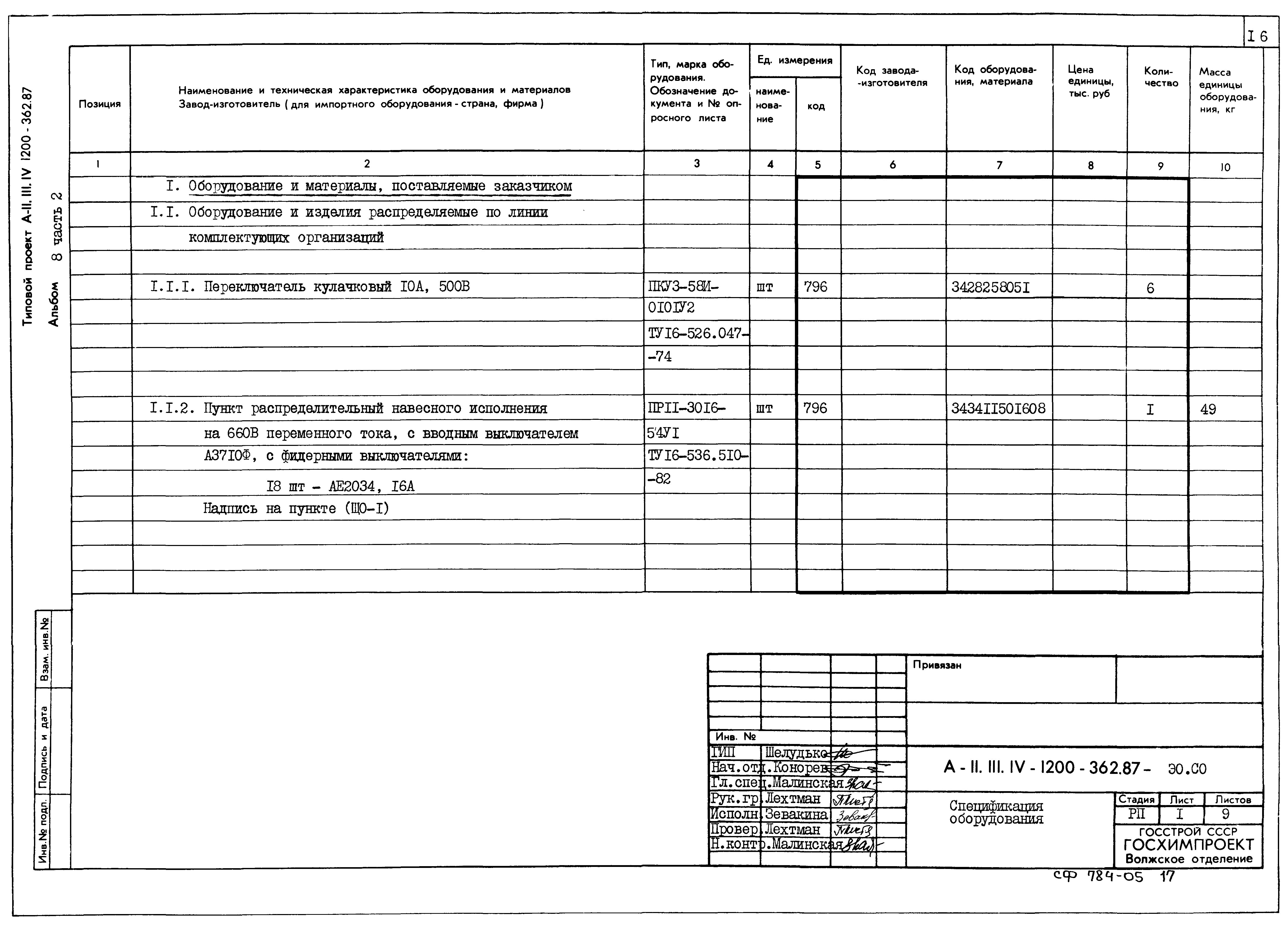 Типовой проект А-II,III,IV-1200-362.87