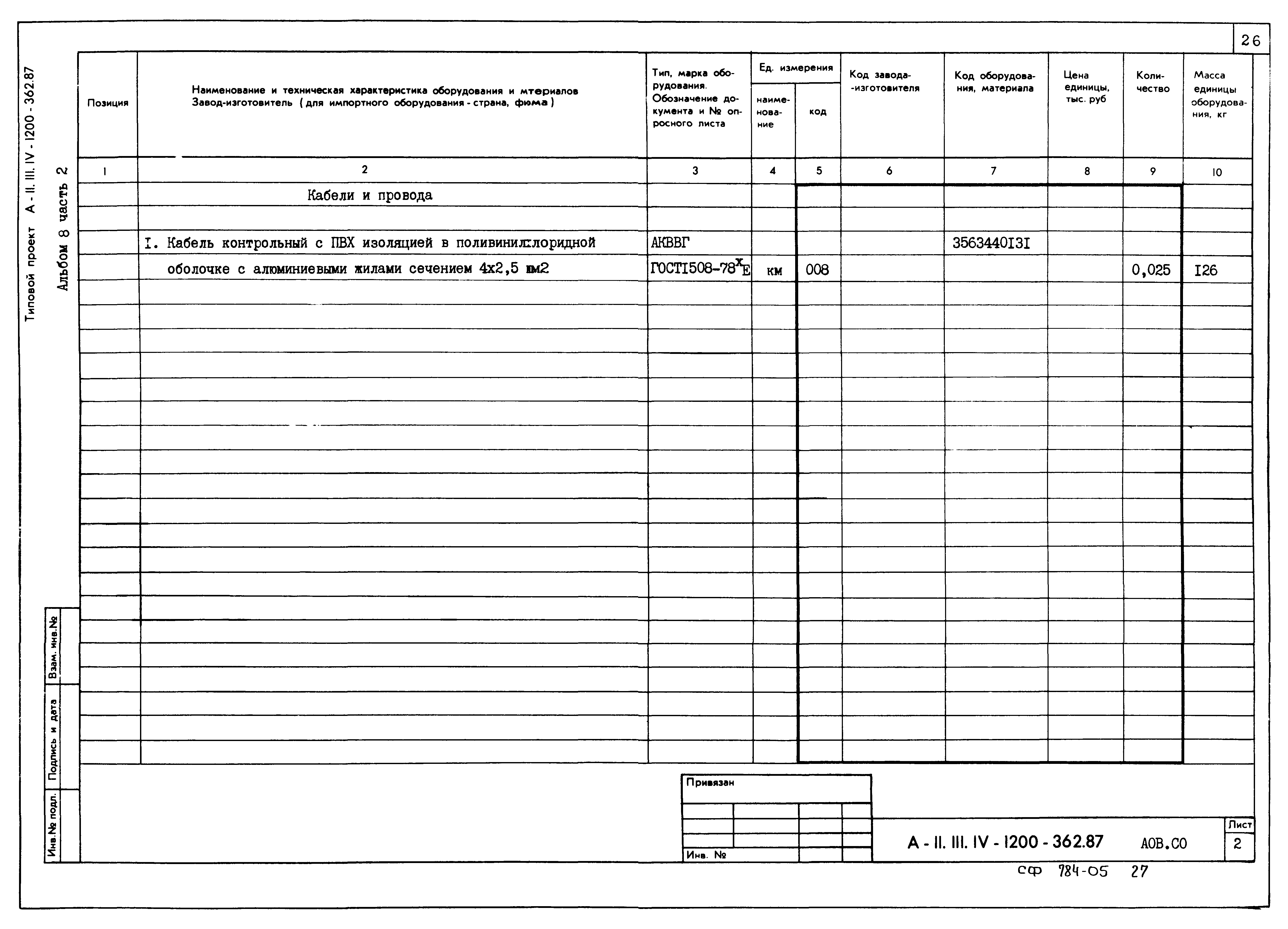 Типовой проект А-II,III,IV-1200-362.87