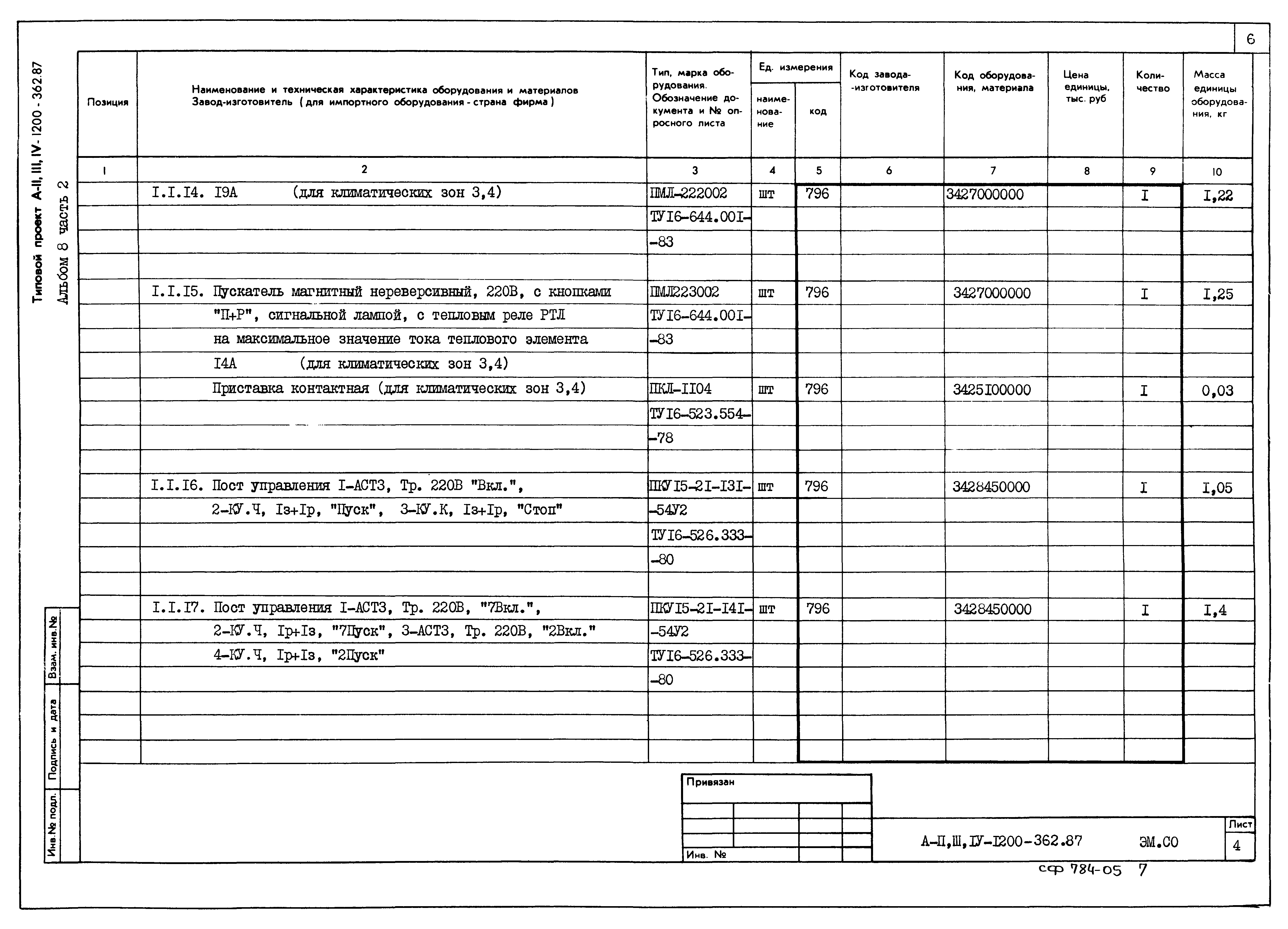 Типовой проект А-II,III,IV-1200-362.87