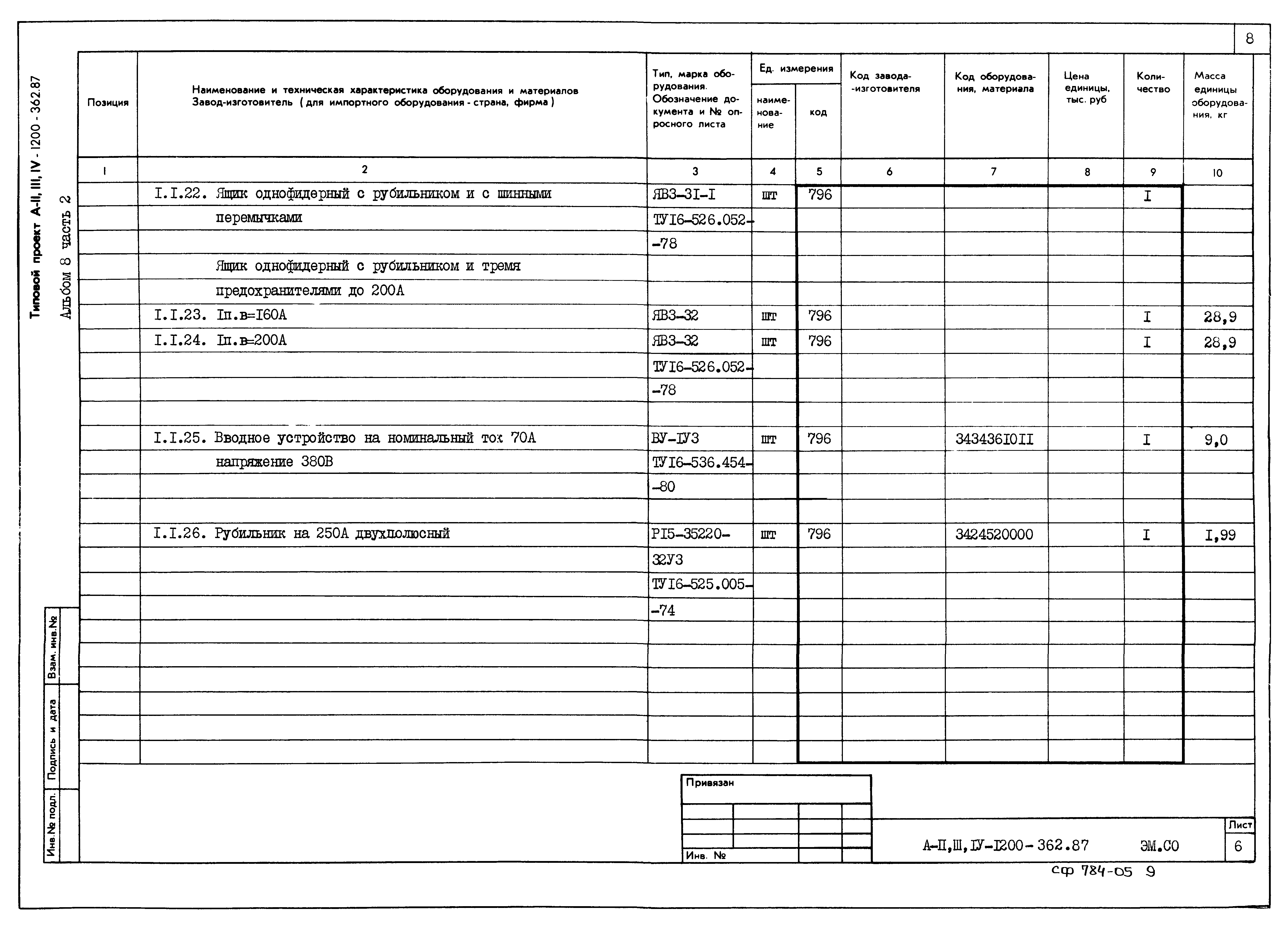 Типовой проект А-II,III,IV-1200-362.87
