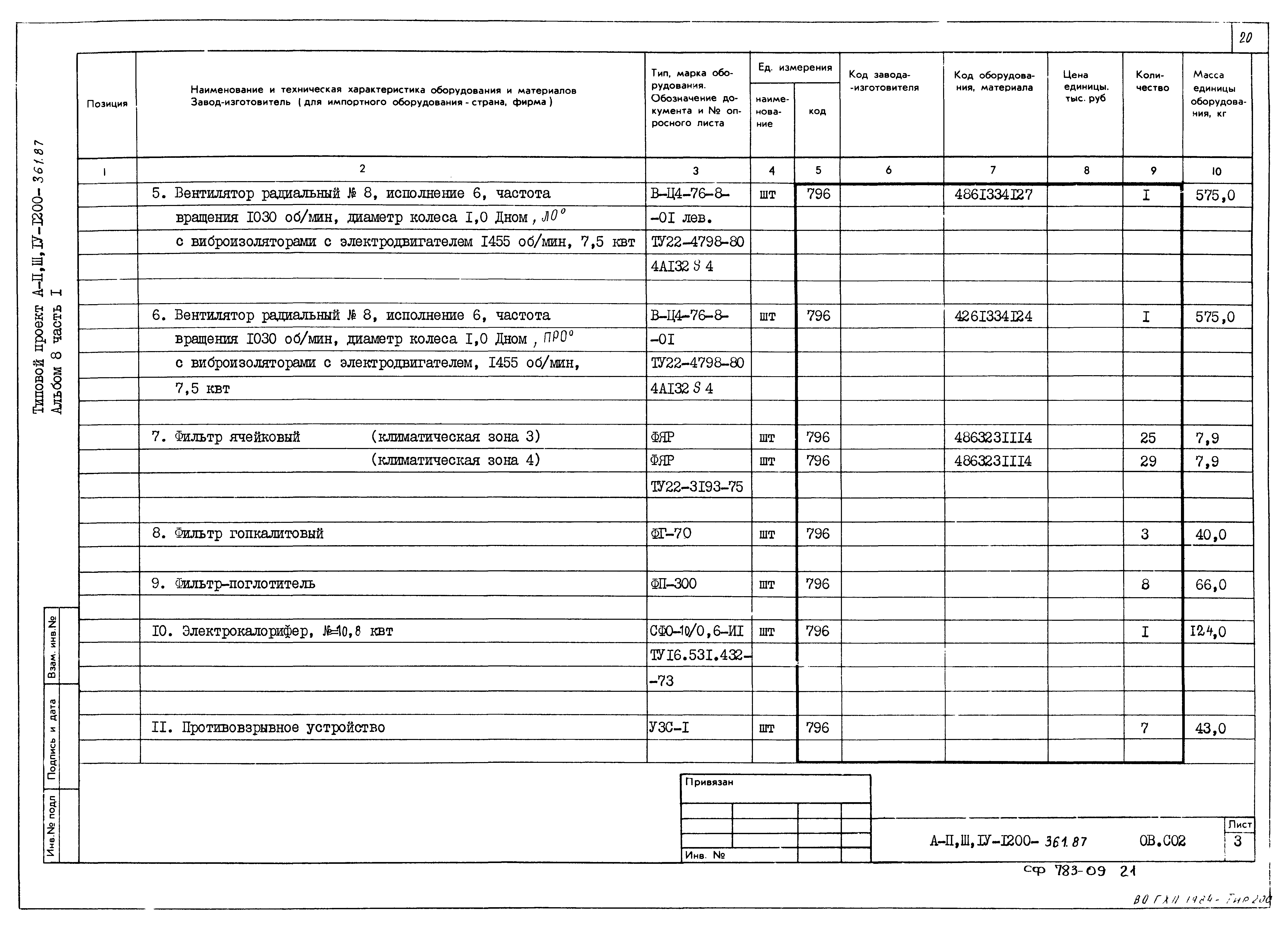 Типовой проект А-II,III,IV-1200-362.87
