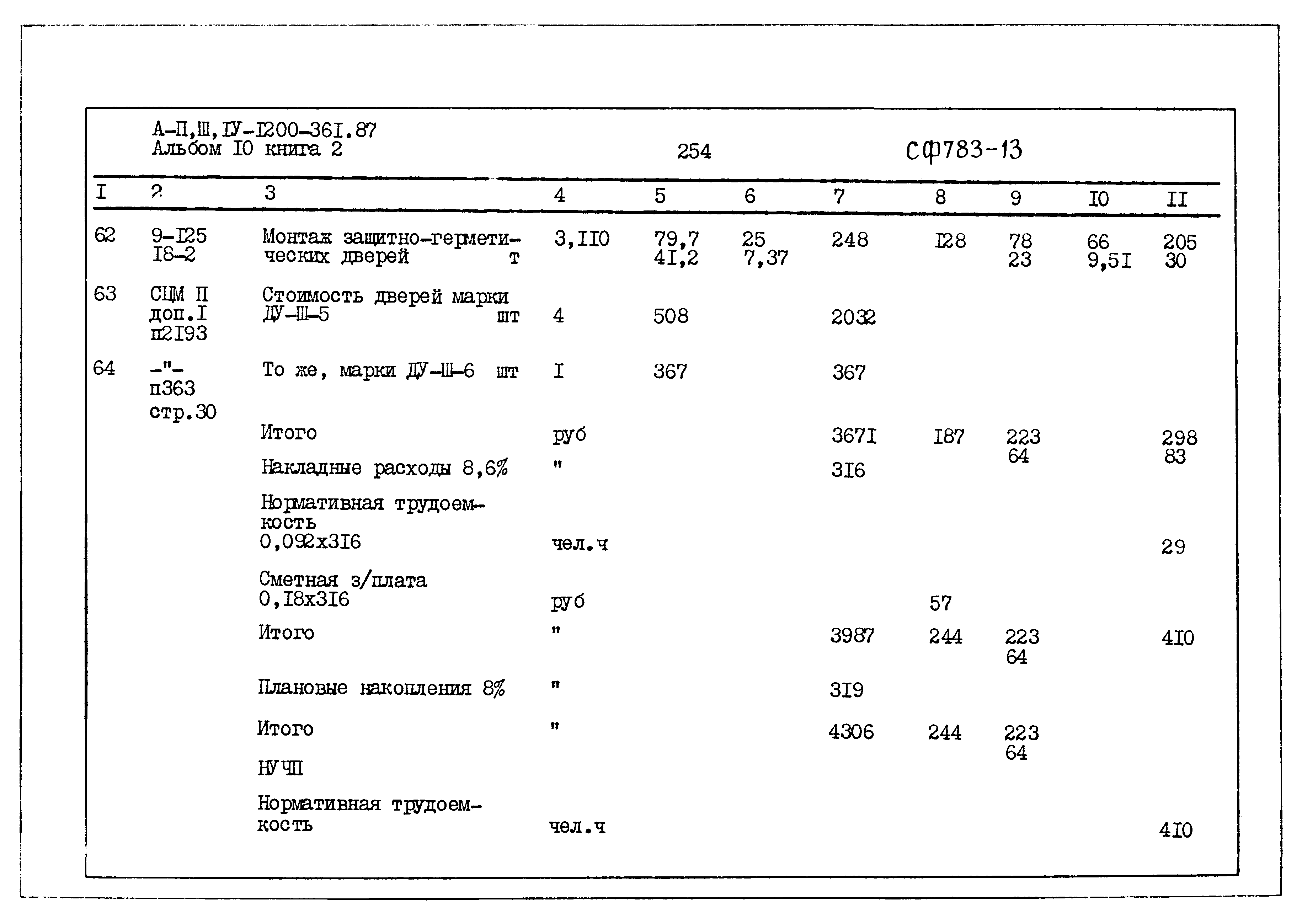 Типовой проект А-II,III,IV-1200-361.87