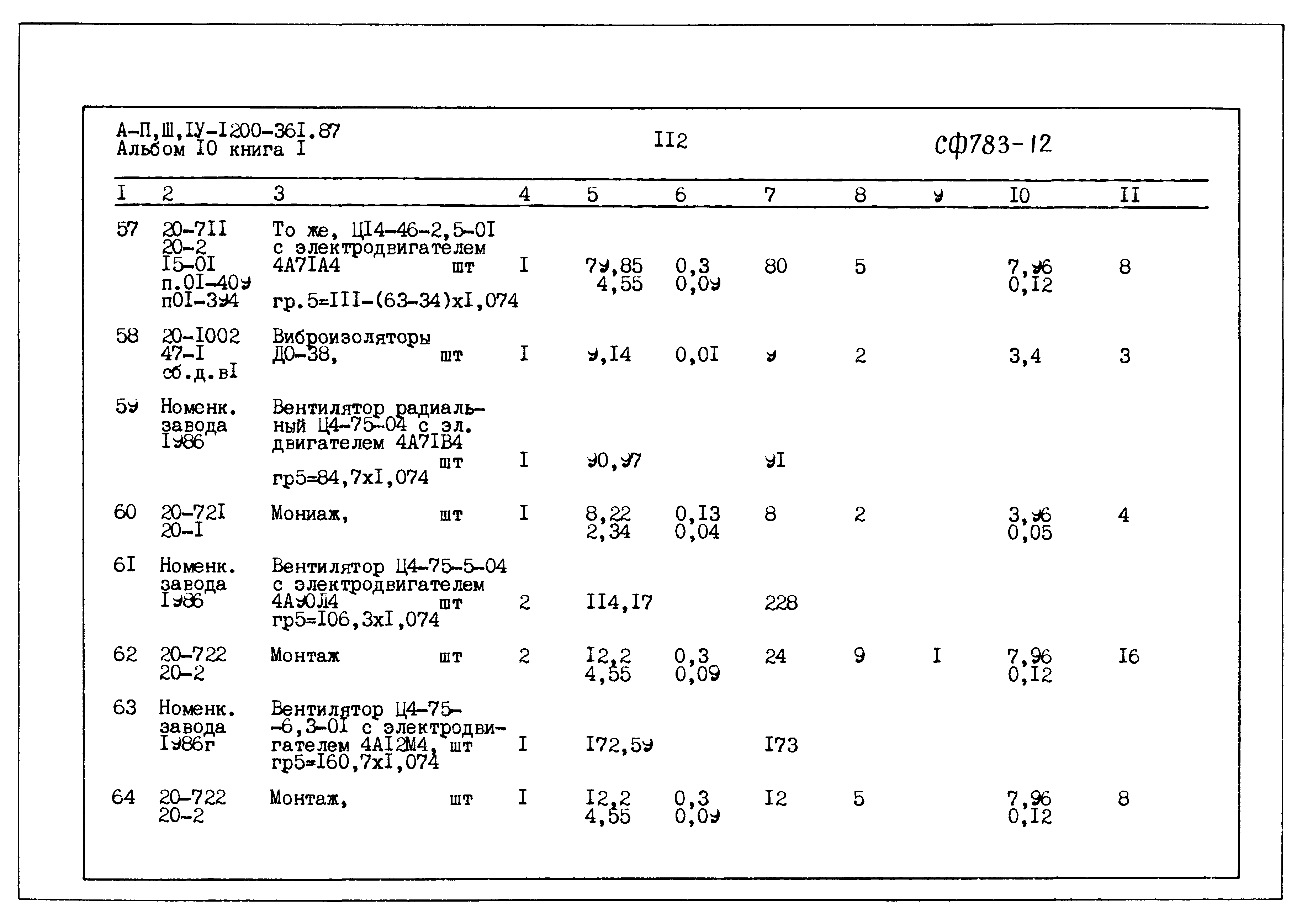 Типовой проект А-II,III,IV-1200-361.87