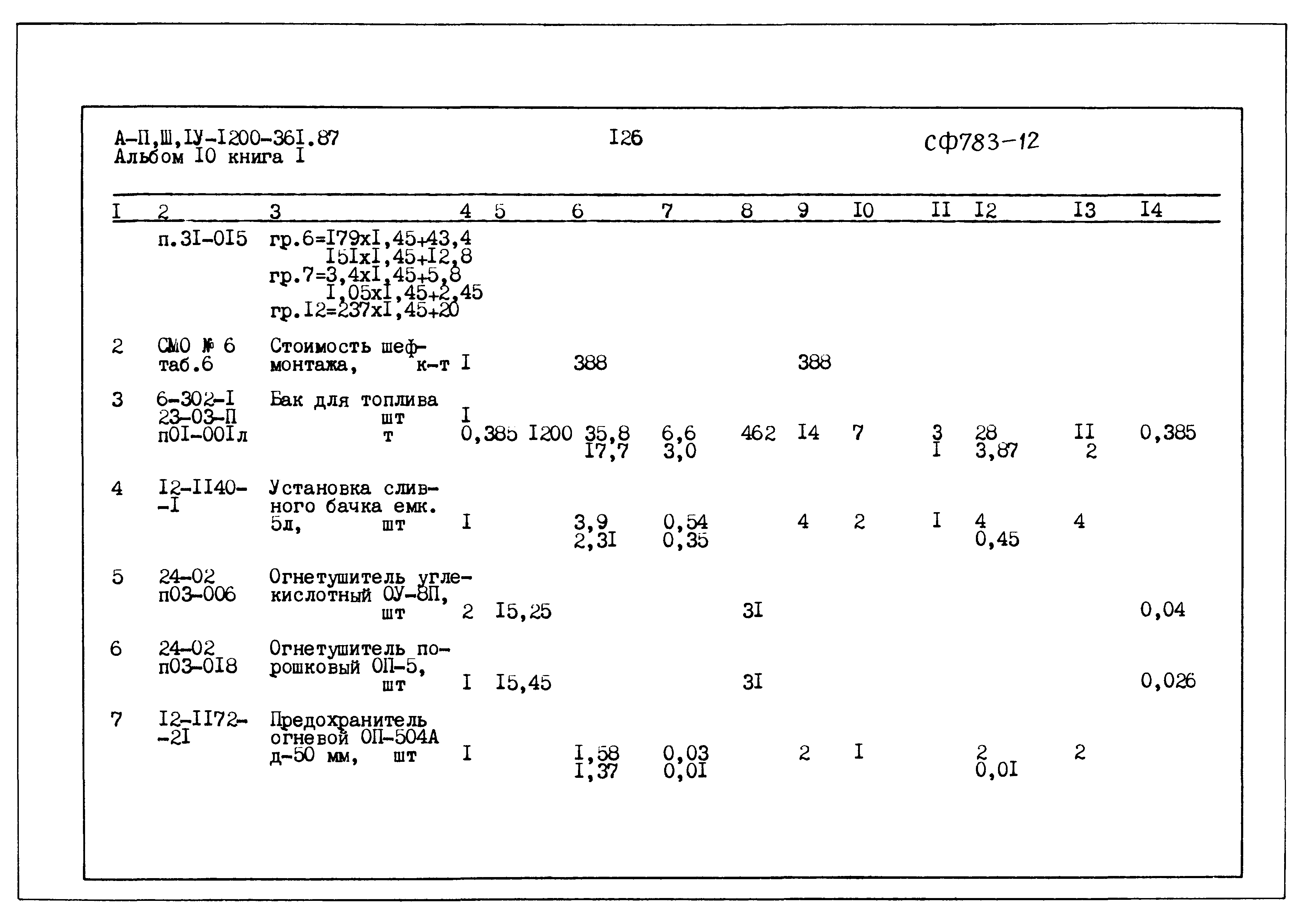 Типовой проект А-II,III,IV-1200-361.87