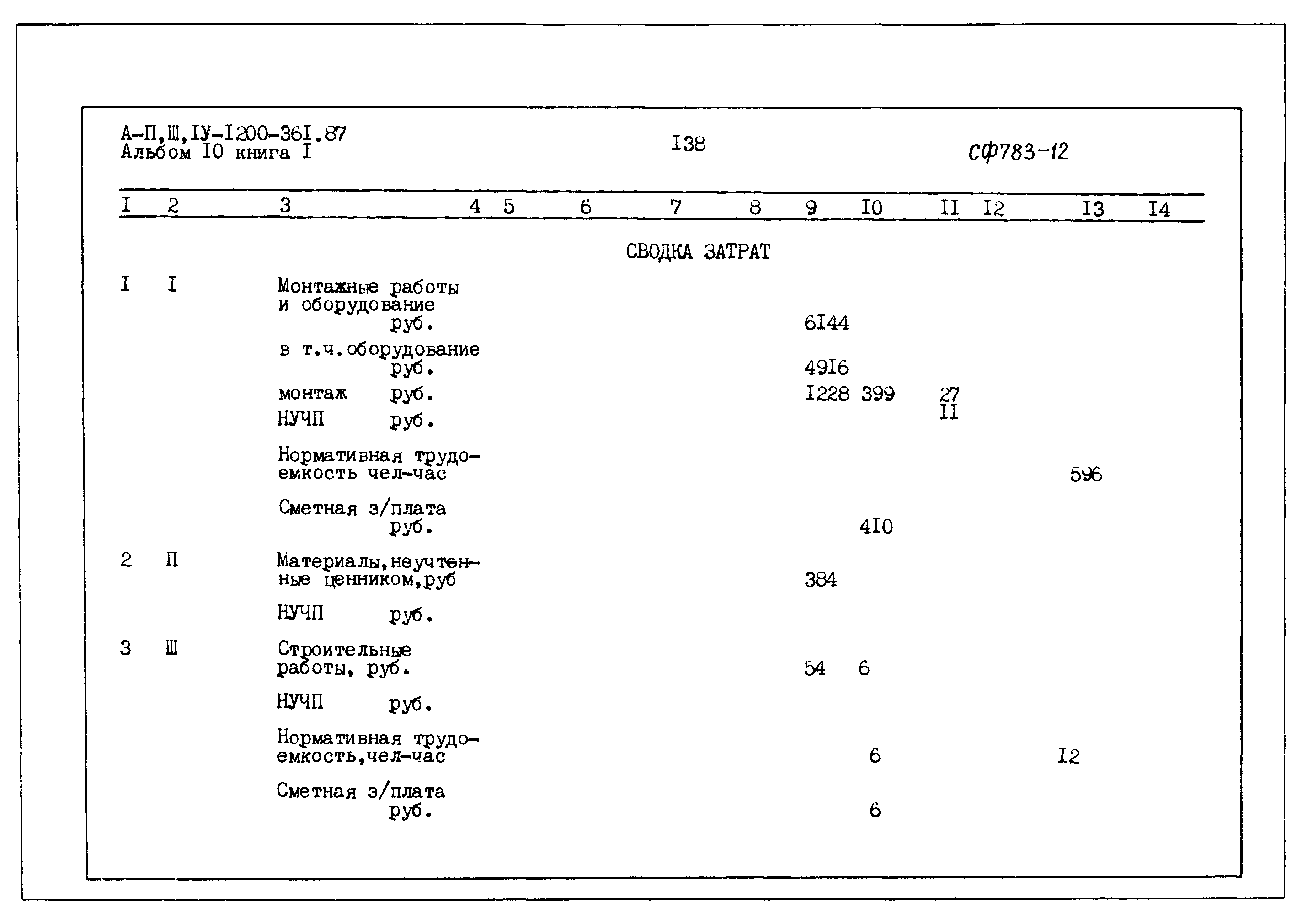 Типовой проект А-II,III,IV-1200-361.87