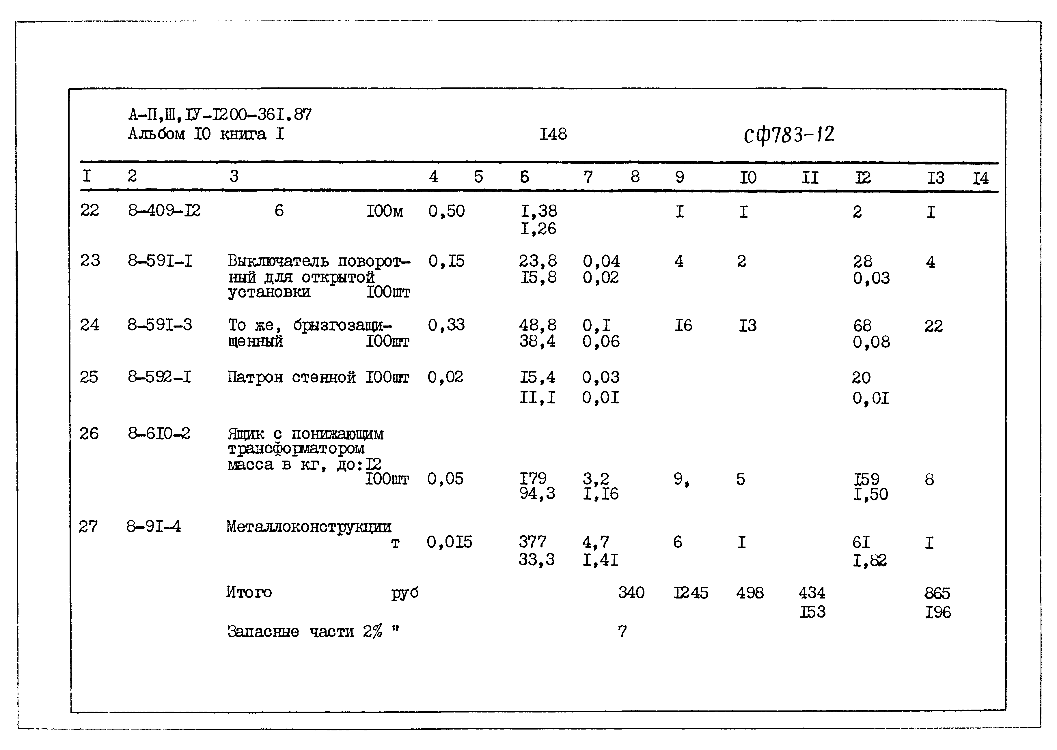Типовой проект А-II,III,IV-1200-361.87