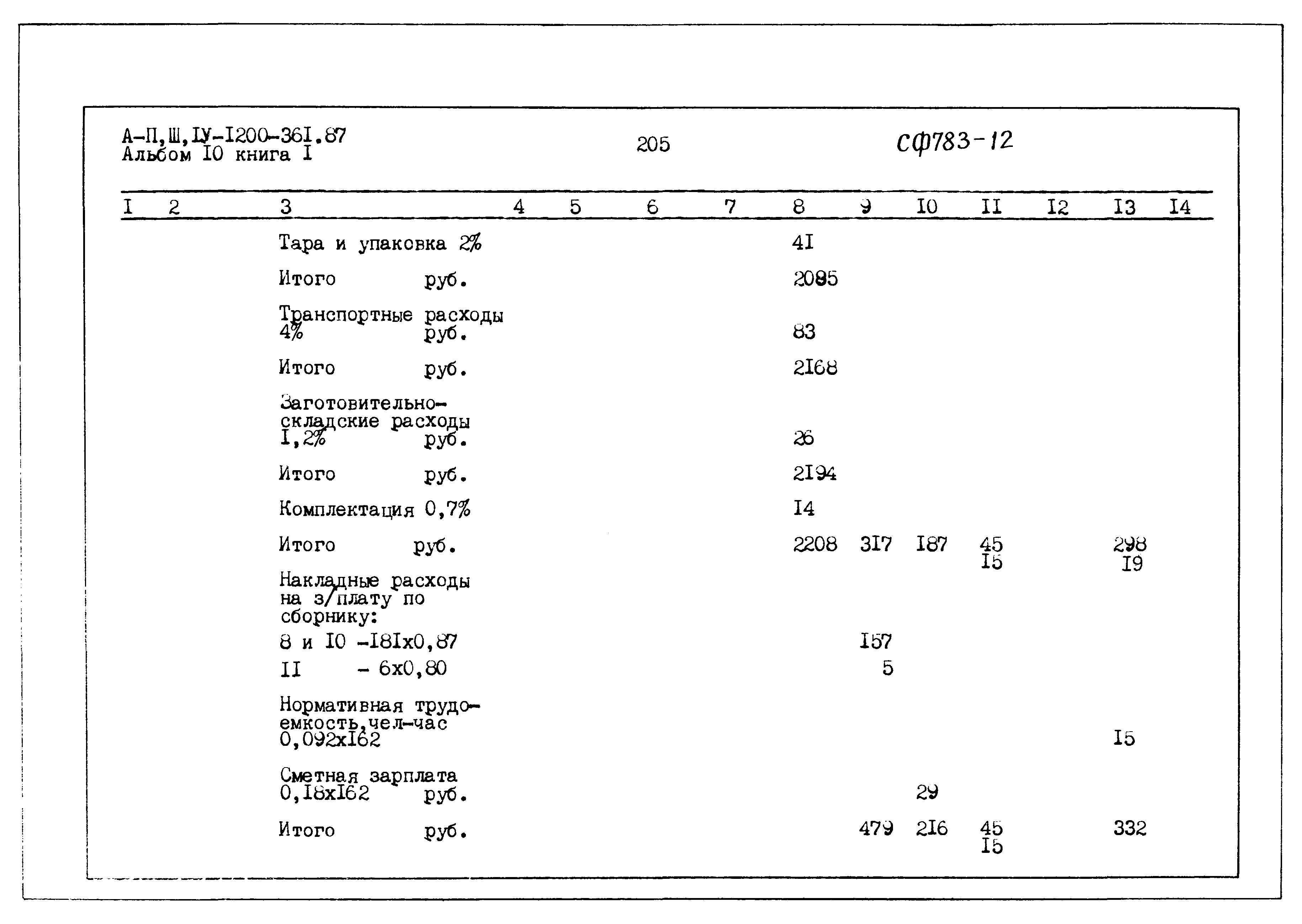 Типовой проект А-II,III,IV-1200-361.87