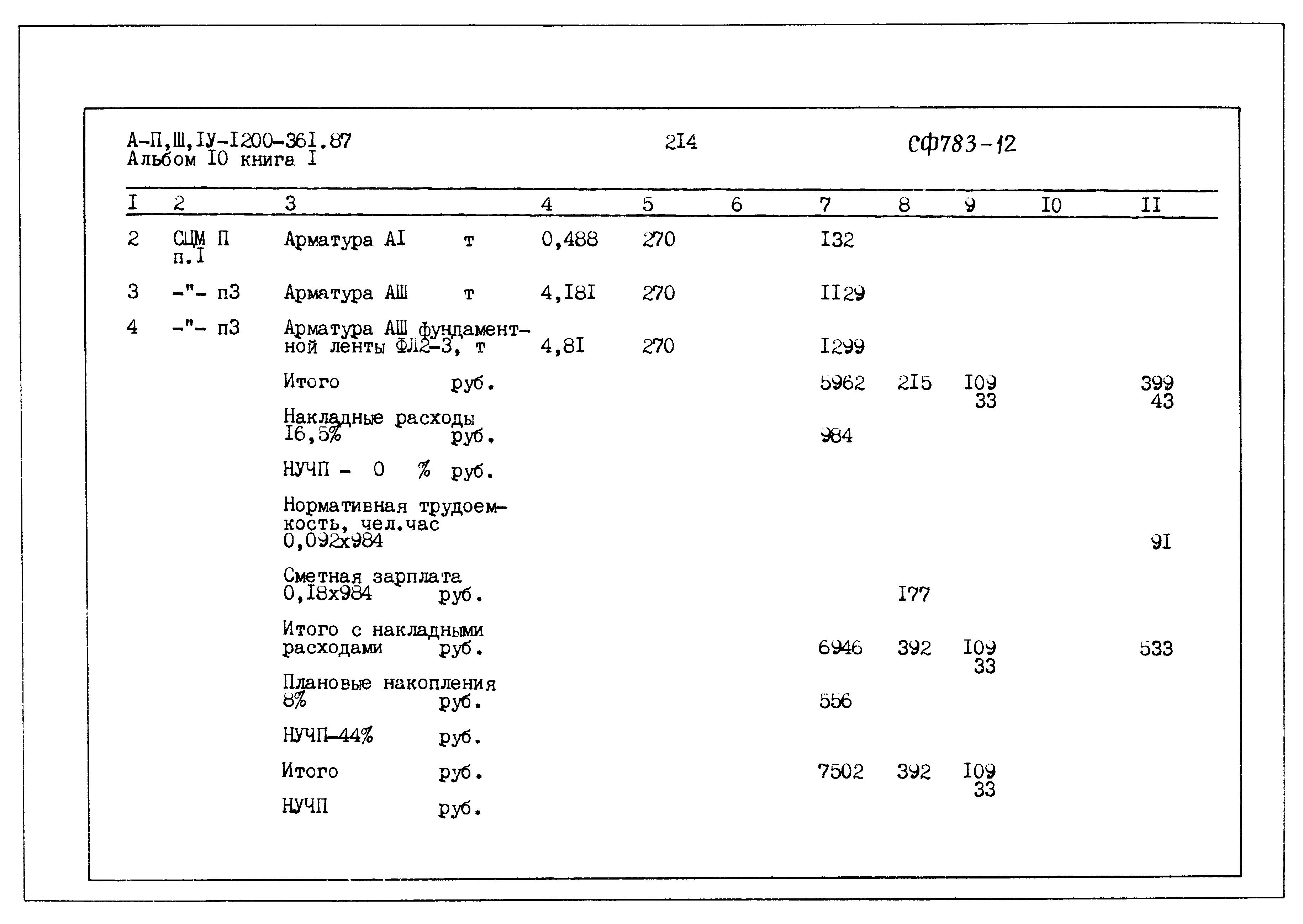 Типовой проект А-II,III,IV-1200-361.87