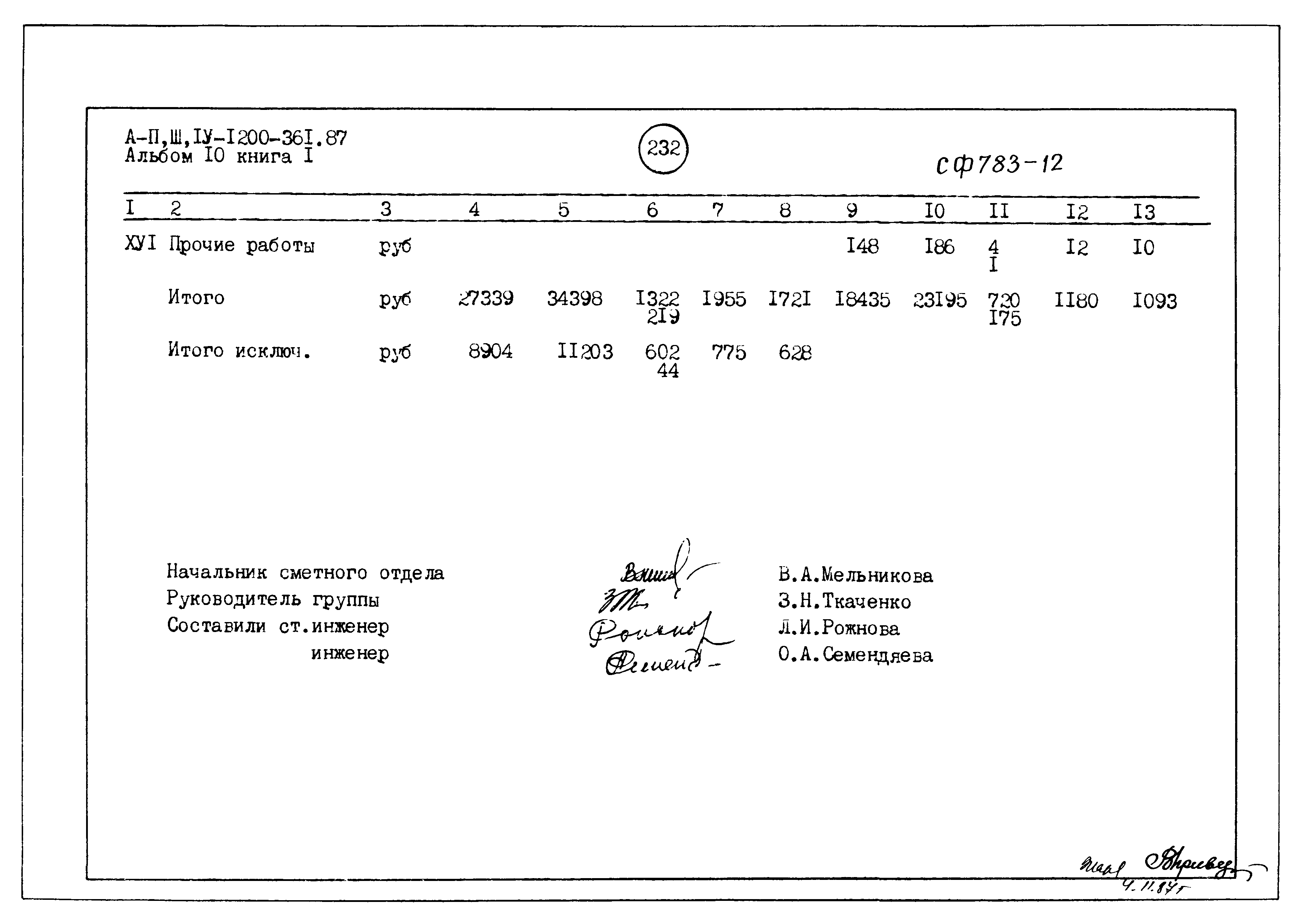 Типовой проект А-II,III,IV-1200-361.87