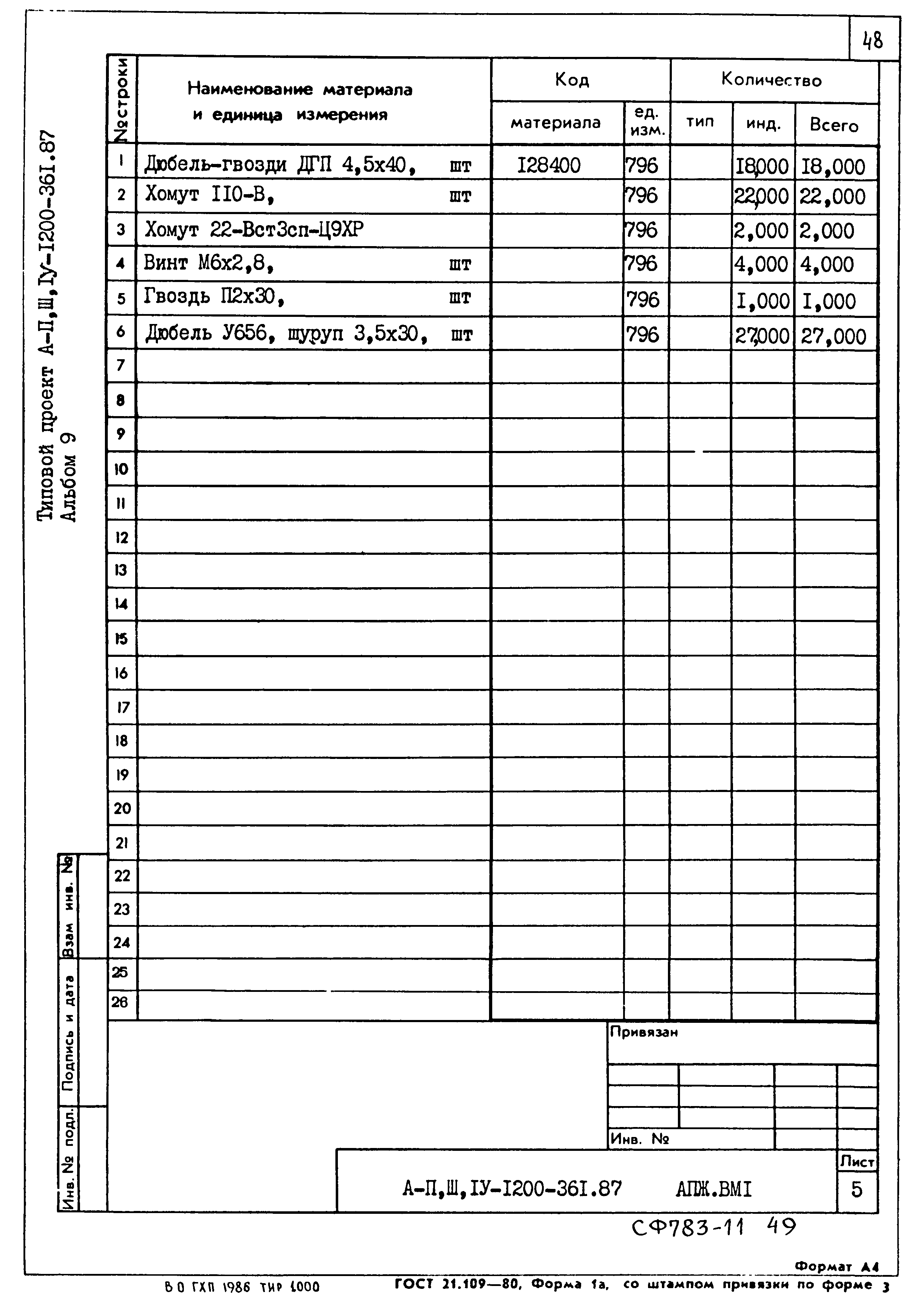 Типовой проект А-II,III,IV-1200-361.87