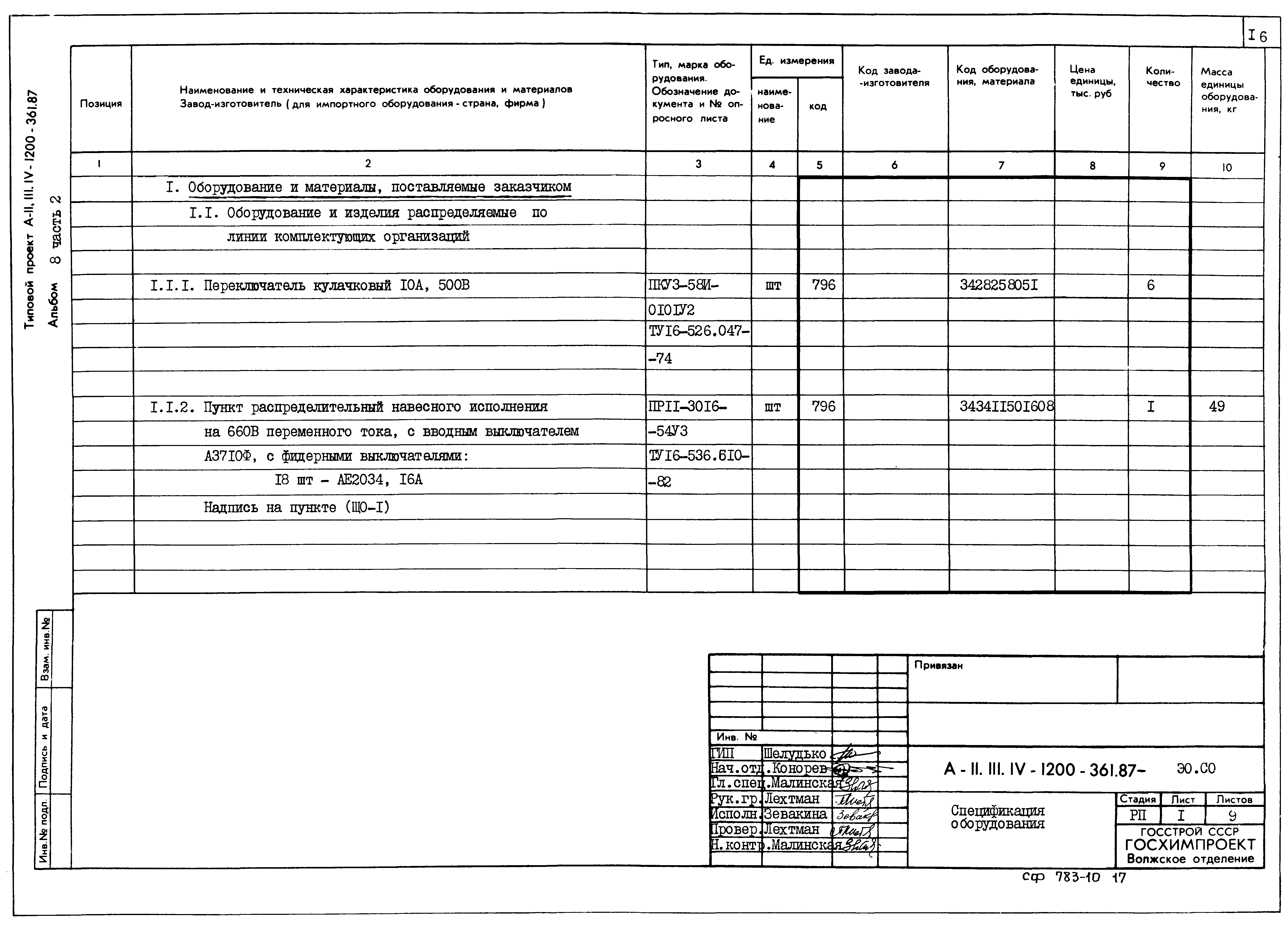 Типовой проект А-II,III,IV-1200-361.87