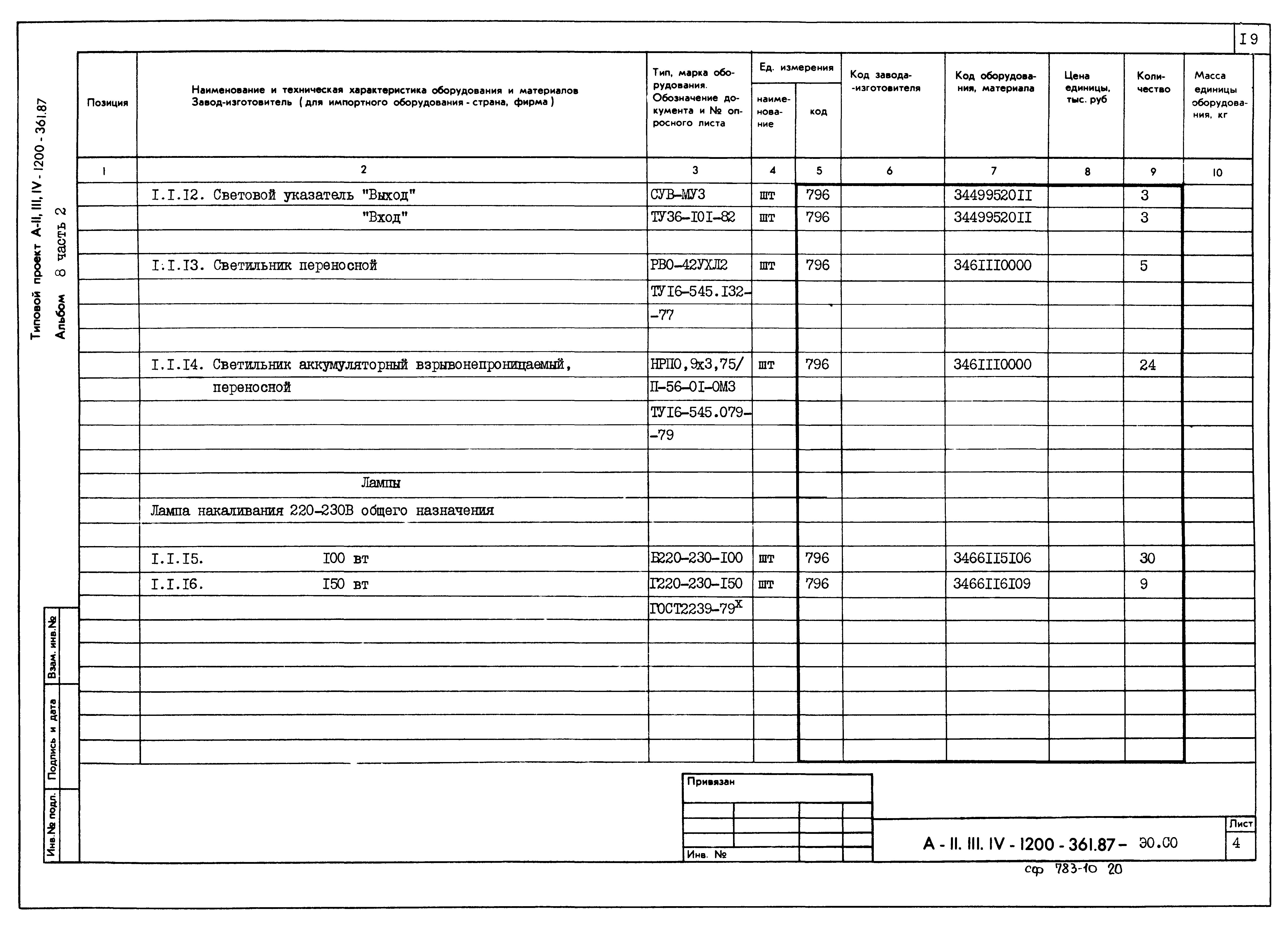 Типовой проект А-II,III,IV-1200-361.87