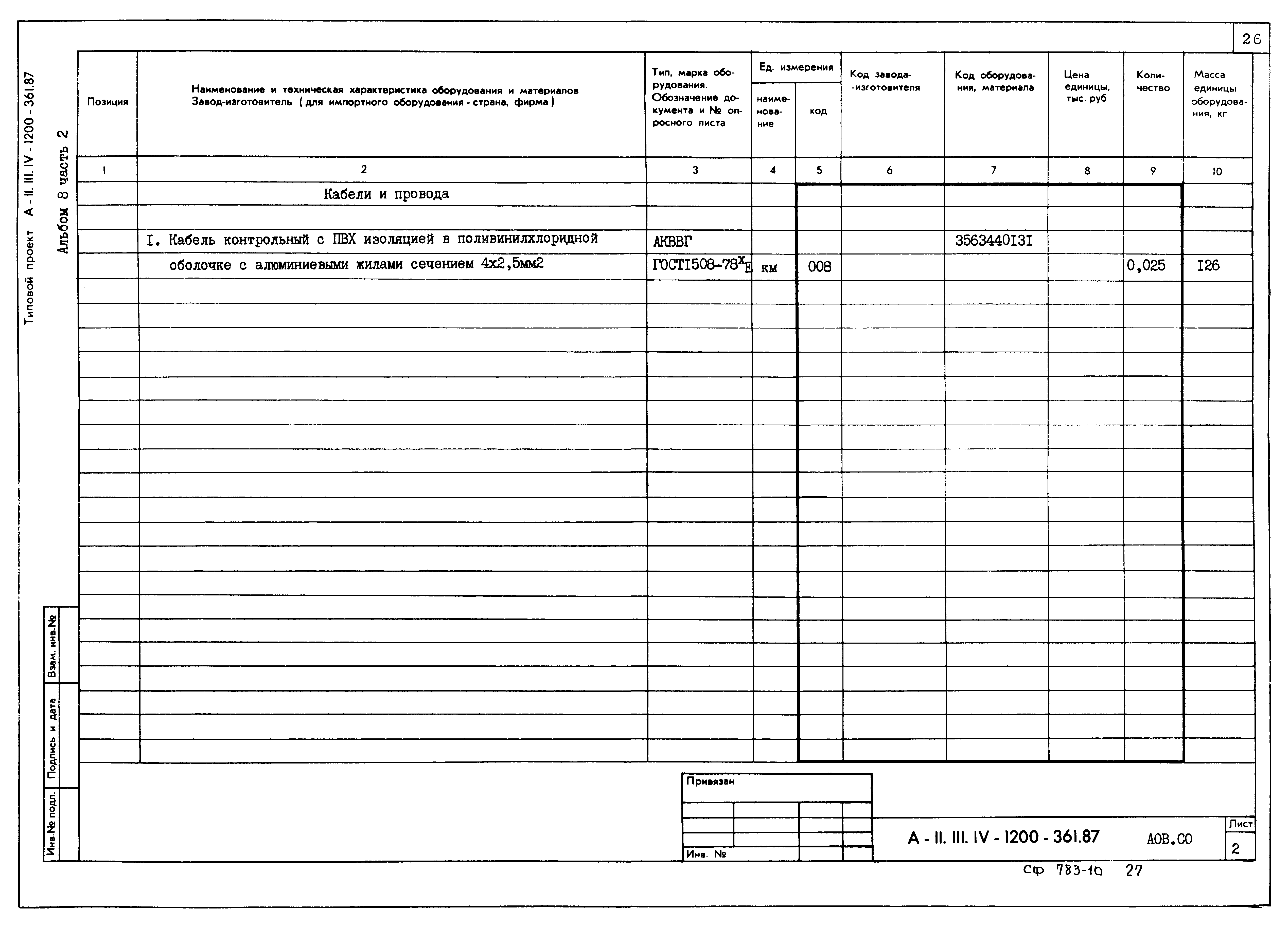 Типовой проект А-II,III,IV-1200-361.87