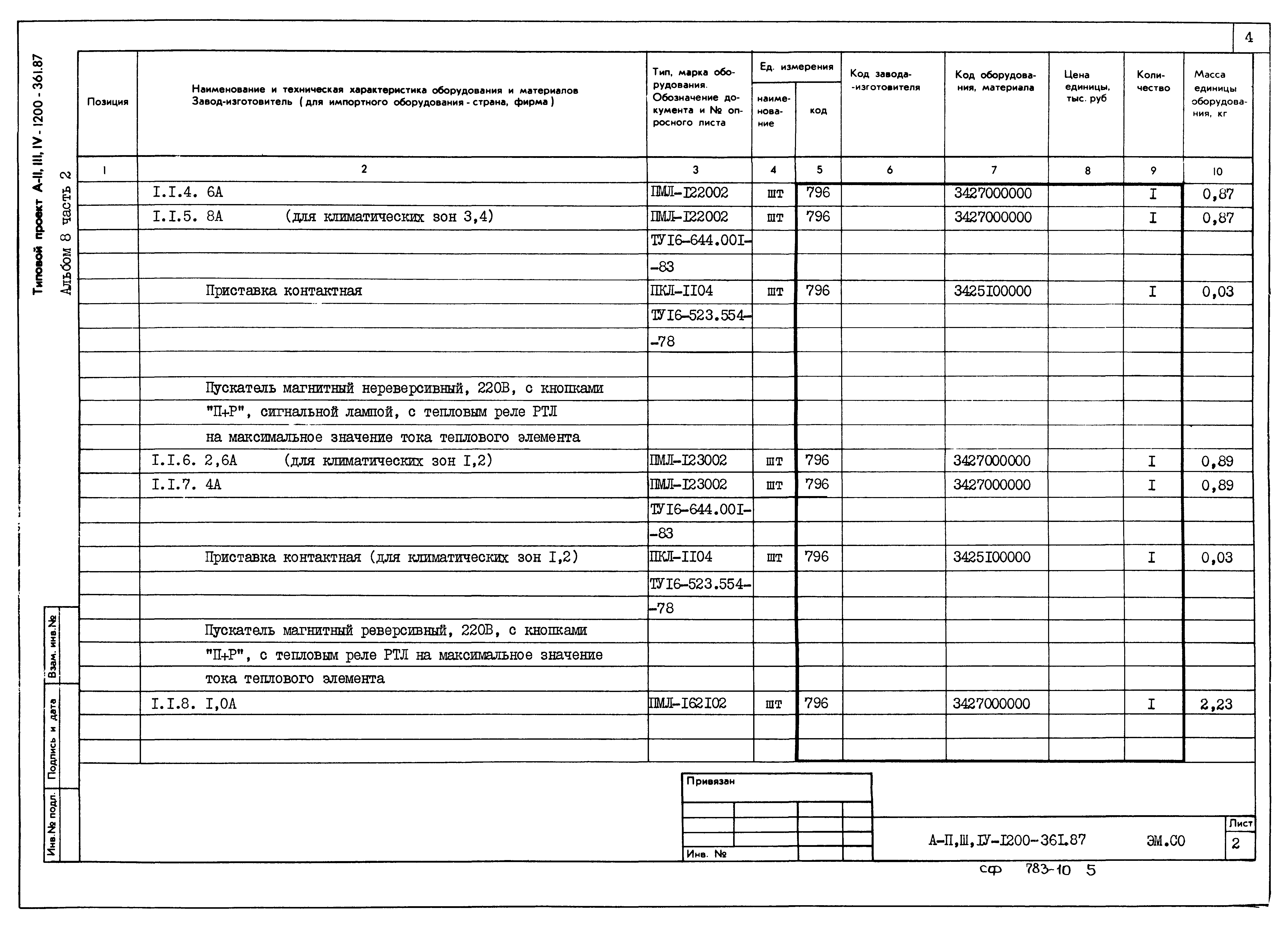 Типовой проект А-II,III,IV-1200-361.87