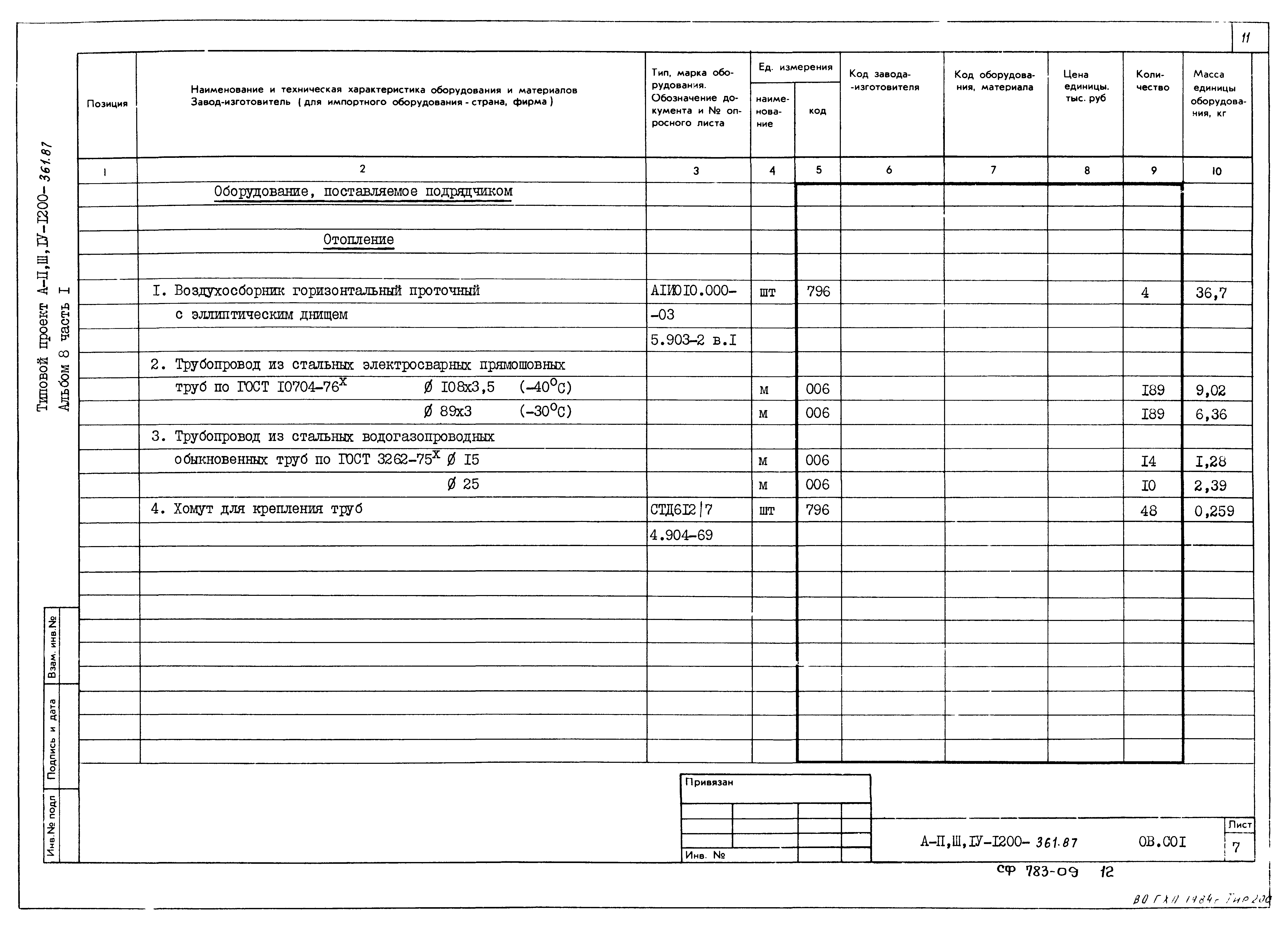 Типовой проект А-II,III,IV-1200-361.87