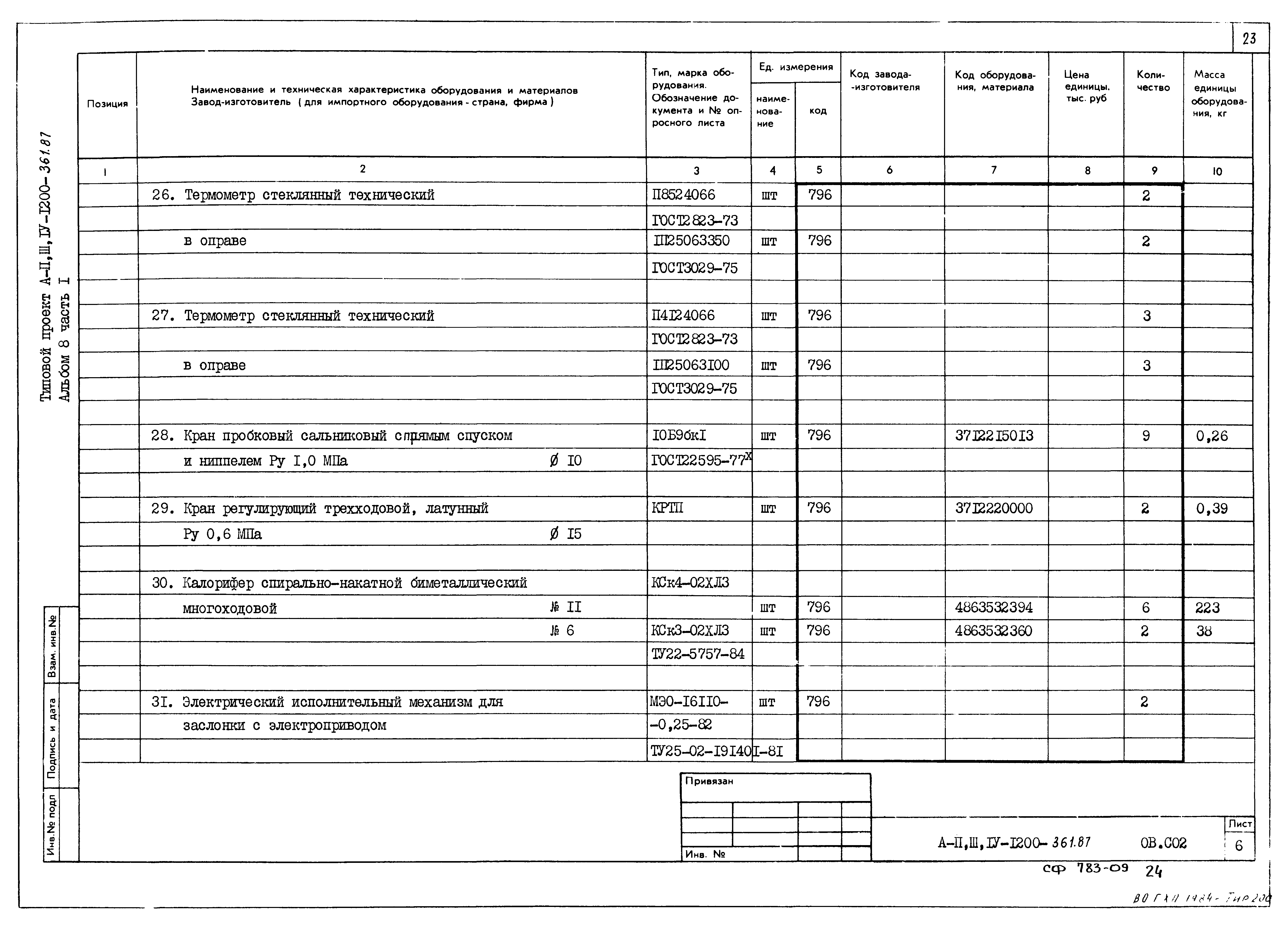 Типовой проект А-II,III,IV-1200-361.87