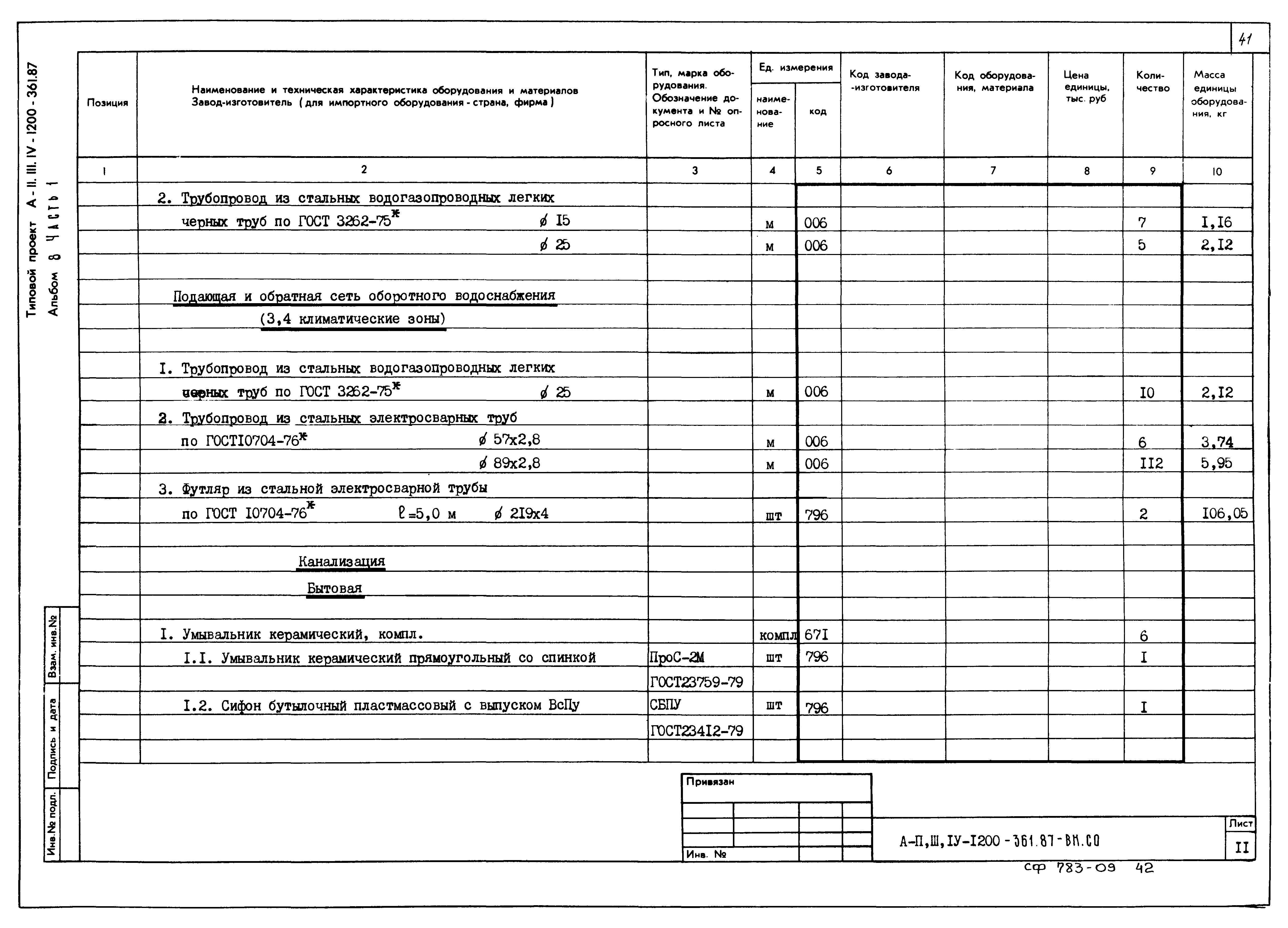Типовой проект А-II,III,IV-1200-361.87