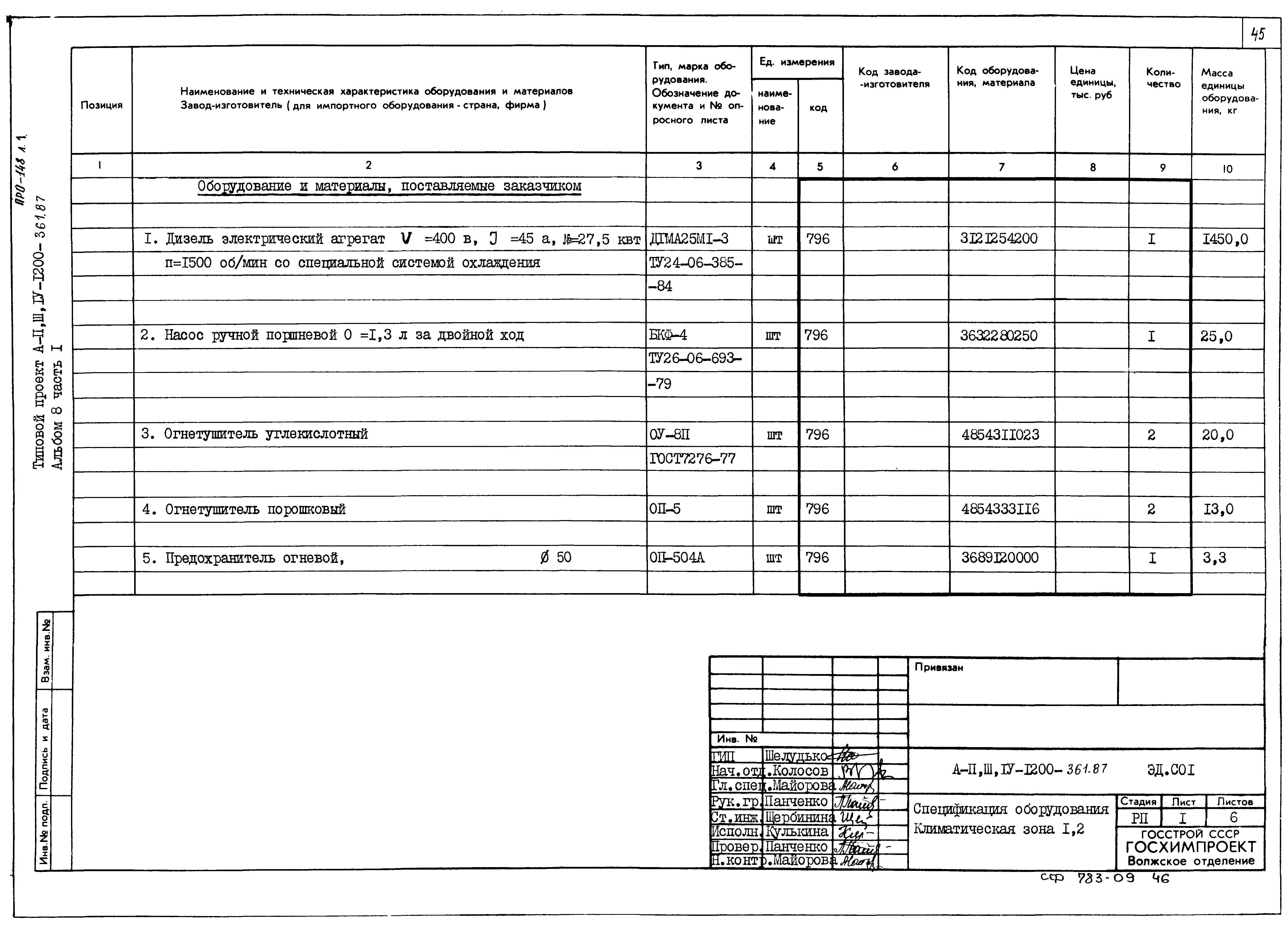 Типовой проект А-II,III,IV-1200-361.87