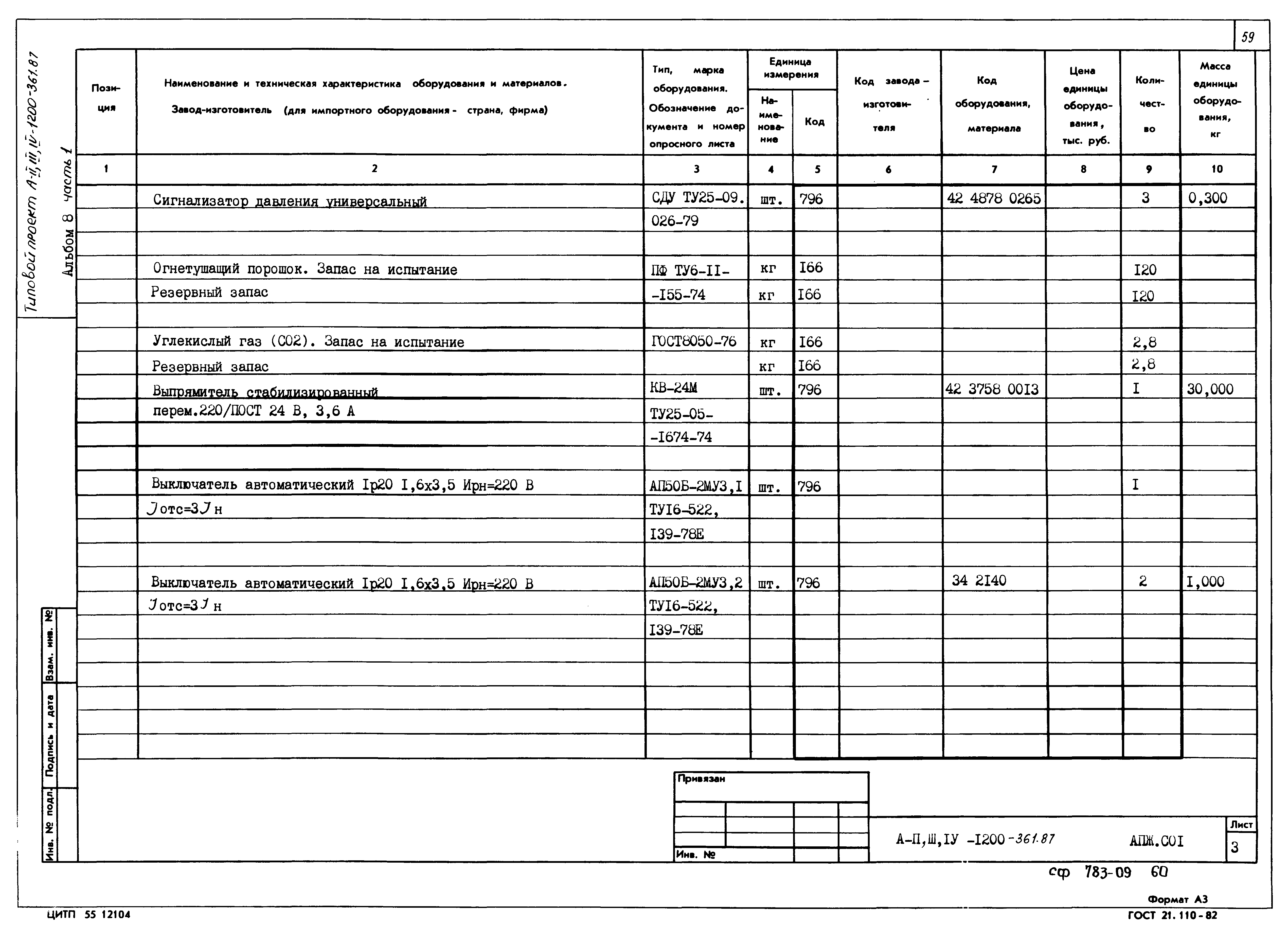 Типовой проект А-II,III,IV-1200-361.87