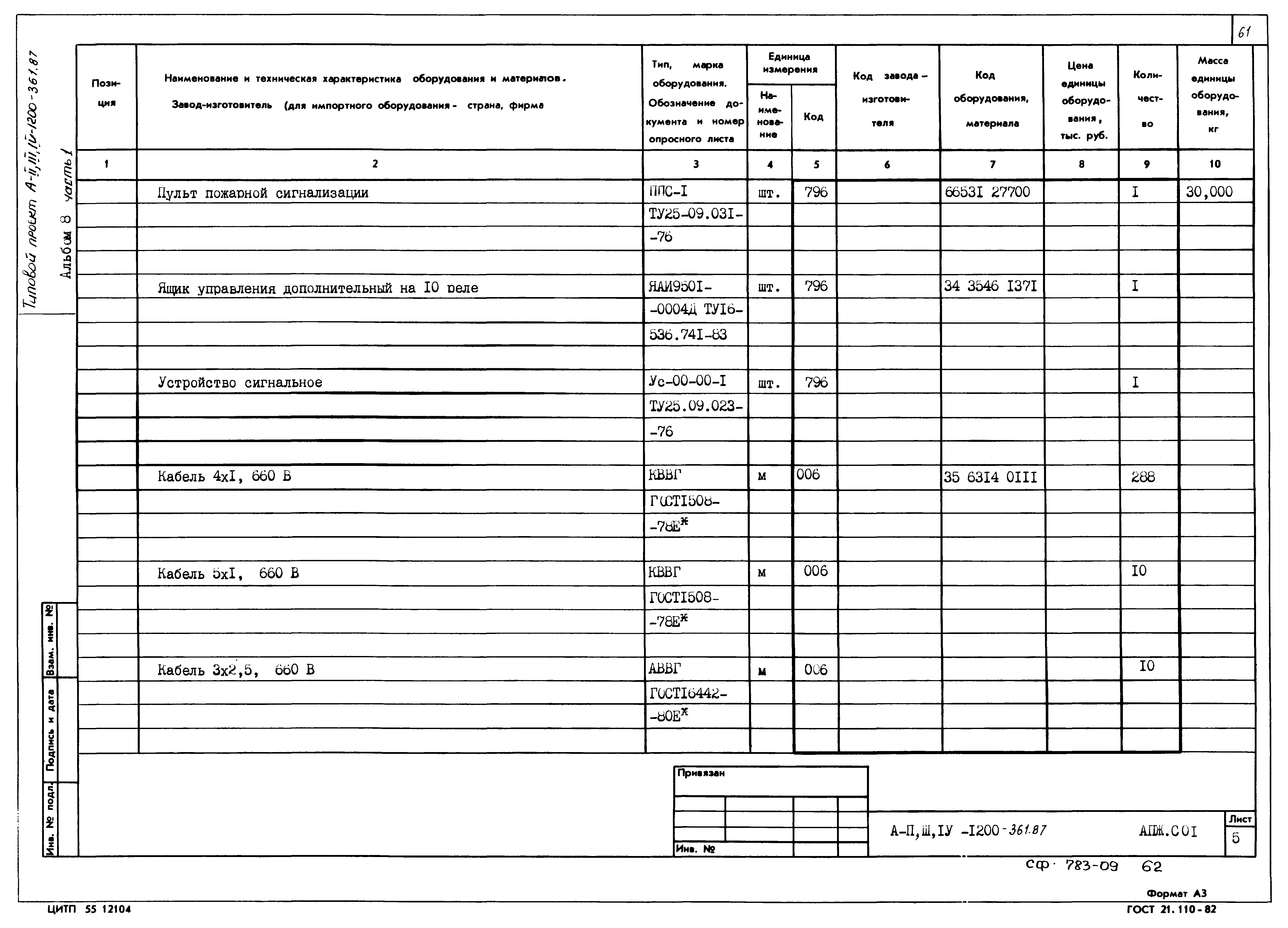 Типовой проект А-II,III,IV-1200-361.87