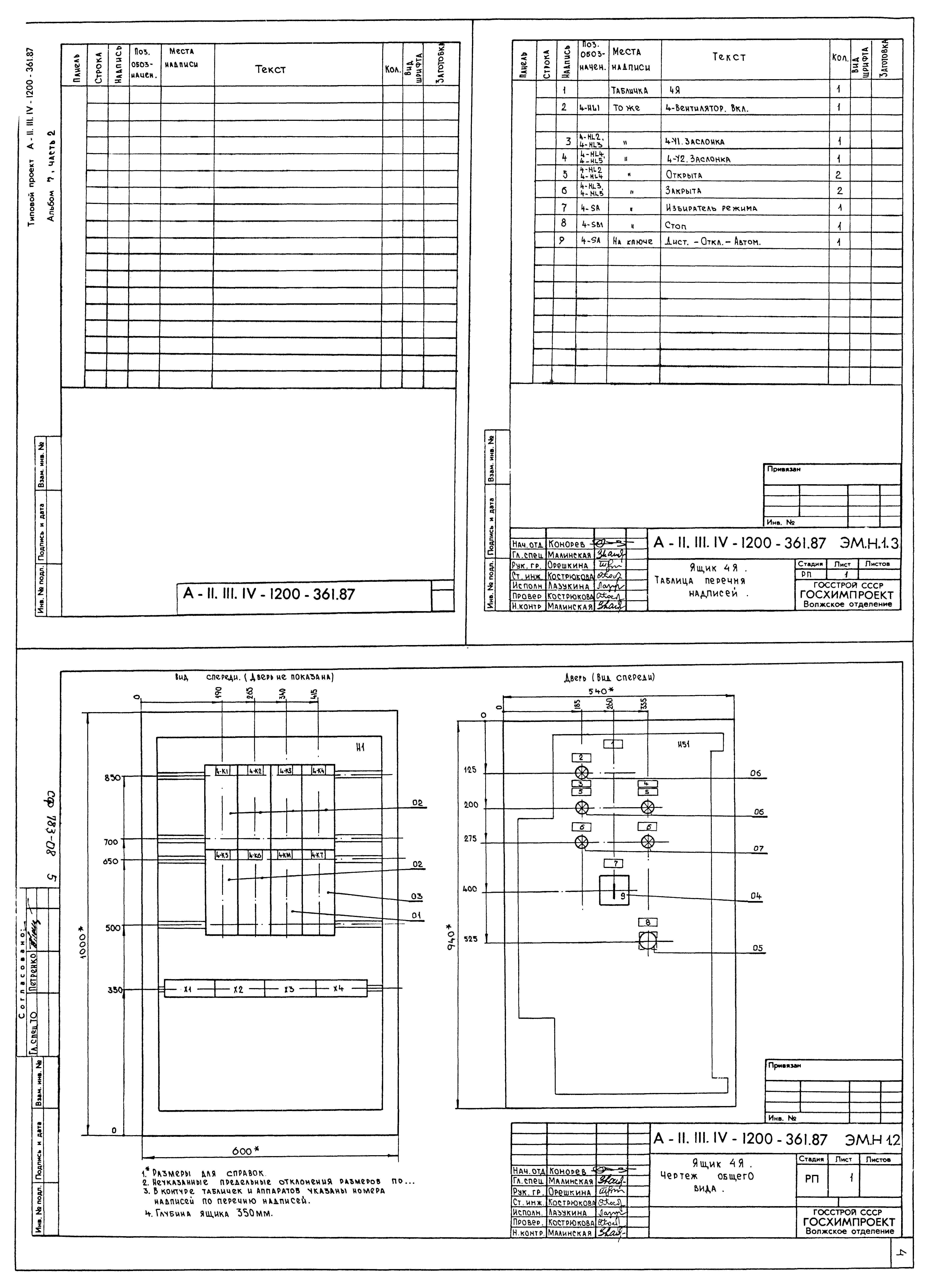 Типовой проект А-II,III,IV-1200-361.87
