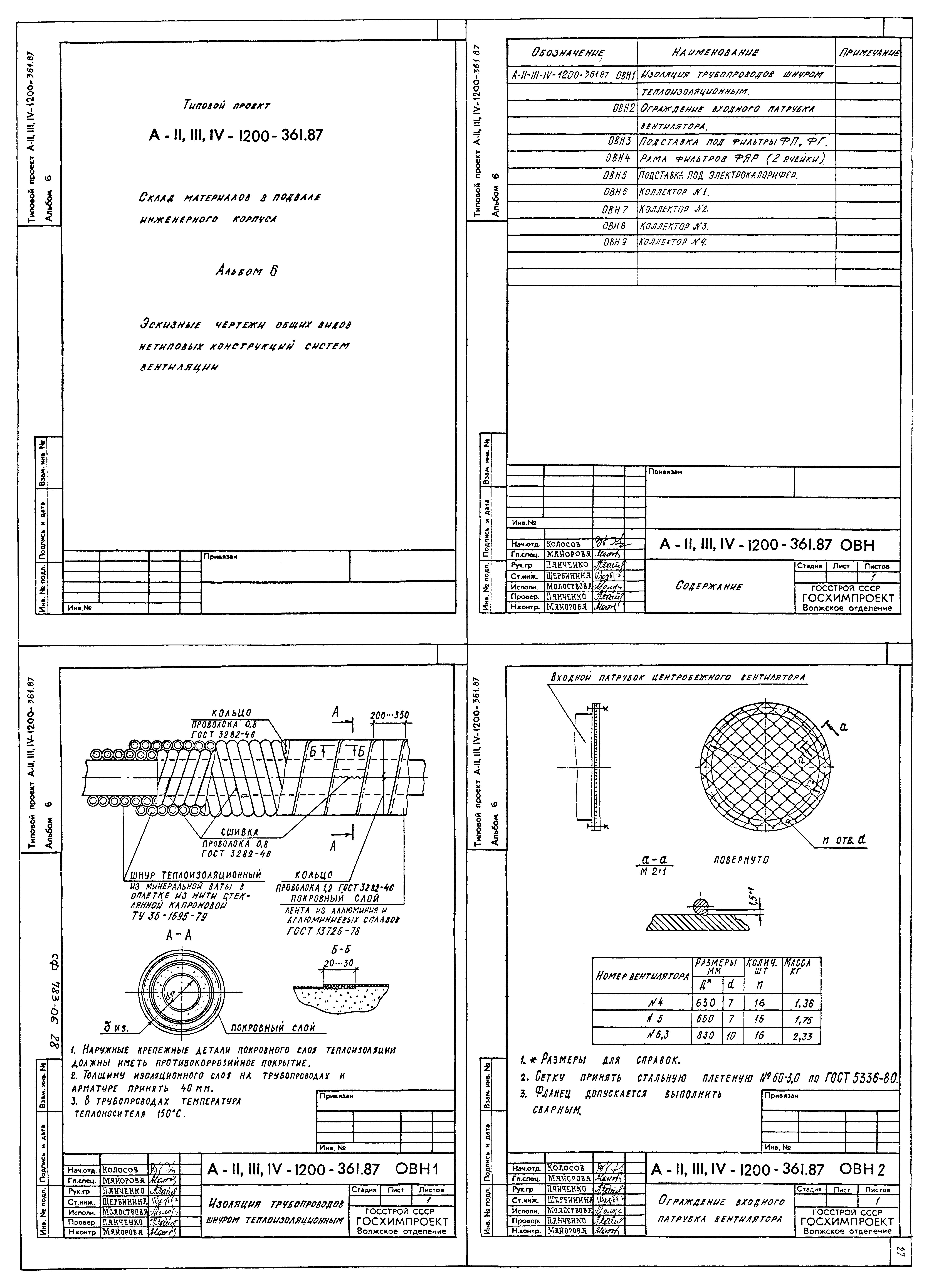 Типовой проект А-II,III,IV-1200-361.87