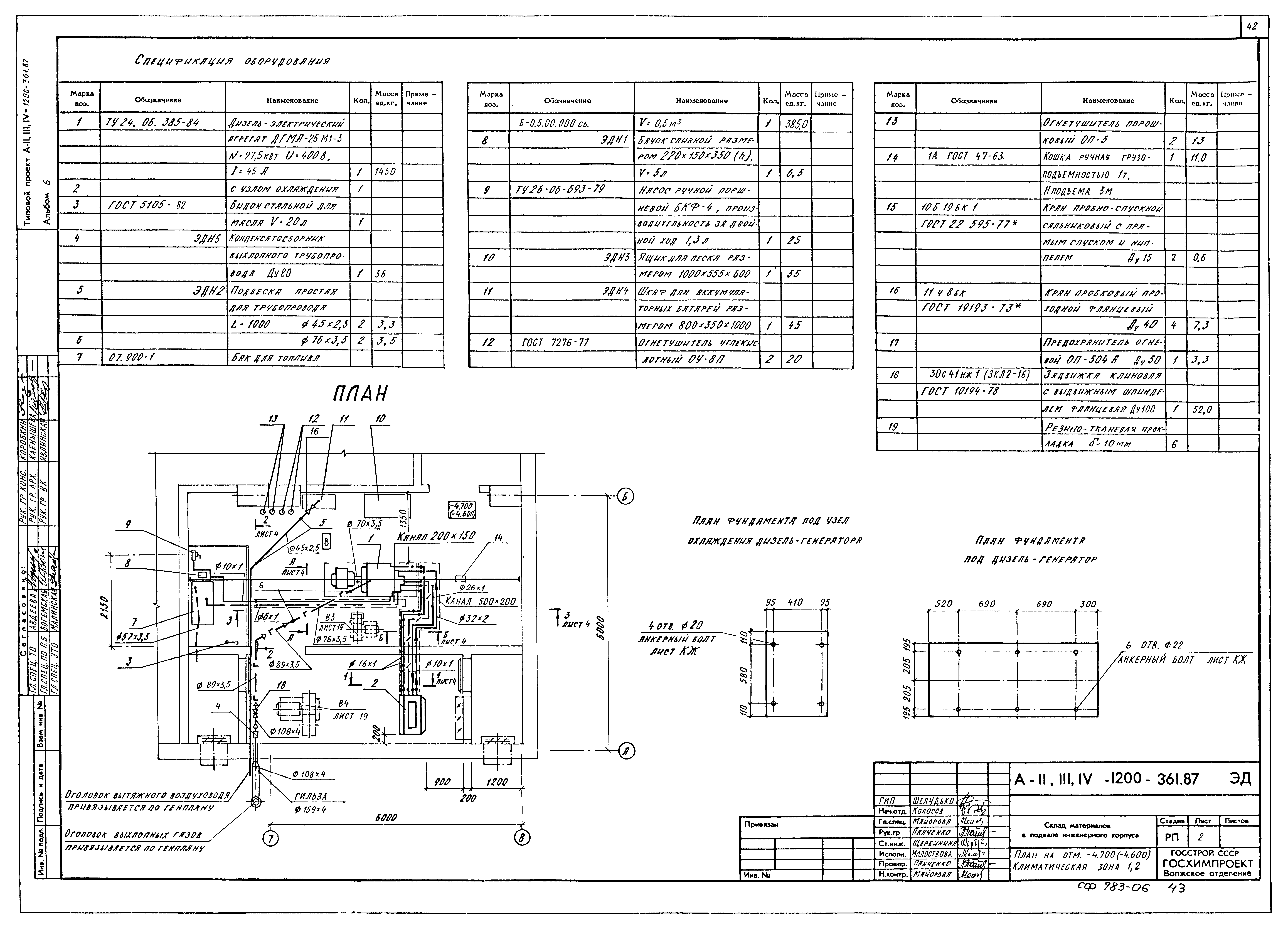 Типовой проект А-II,III,IV-1200-361.87
