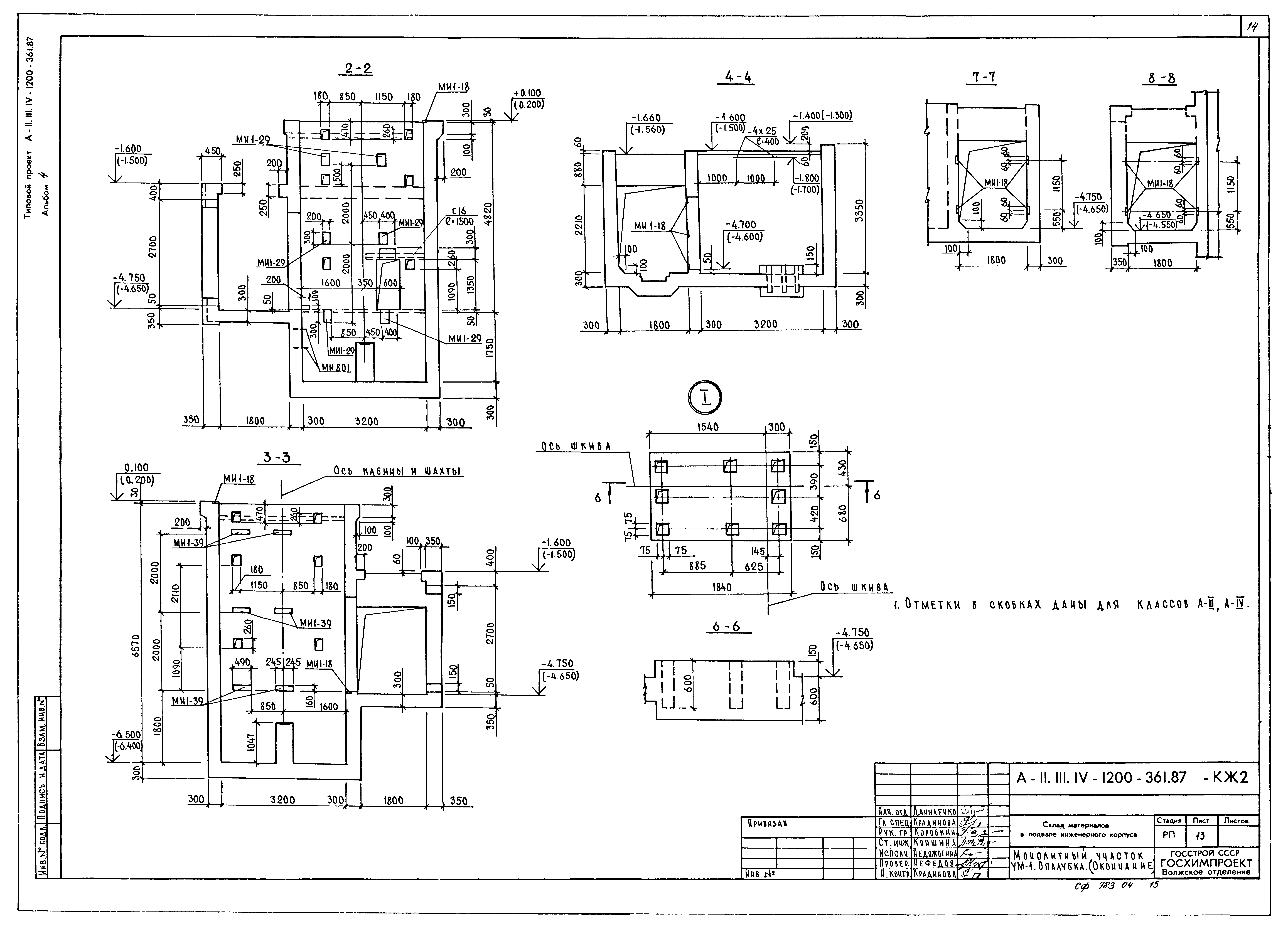 Типовой проект А-II,III,IV-1200-361.87